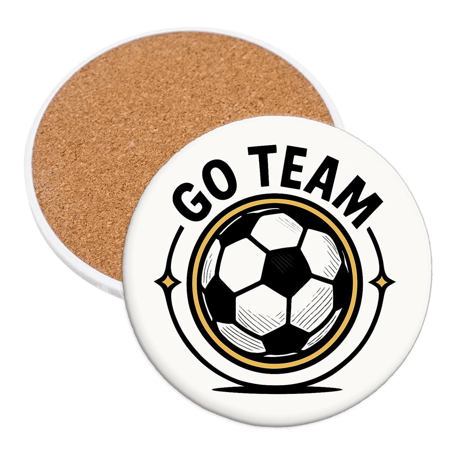 Soccer Classic Crest absorbent drink coasters