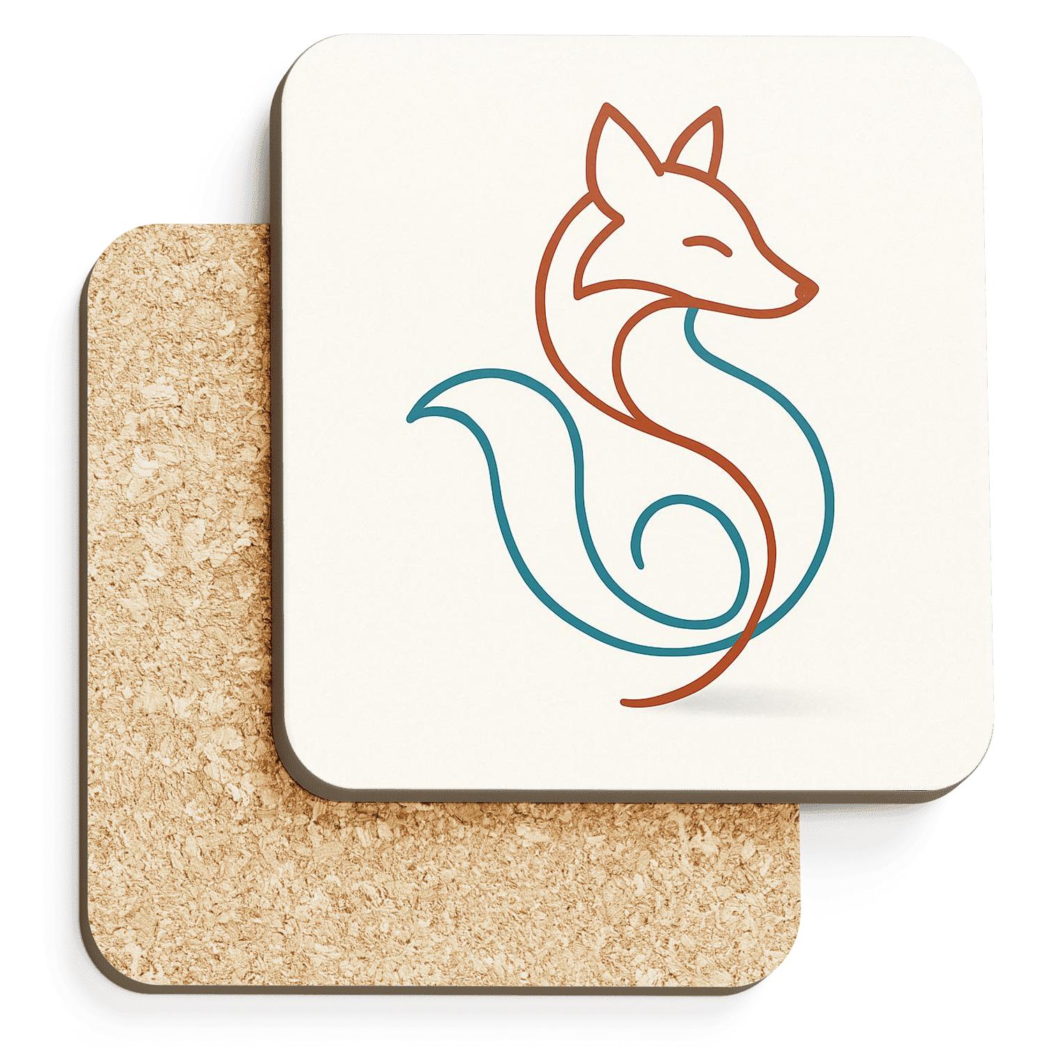 Minimalist Fox Wrap elegant tabletop coasters