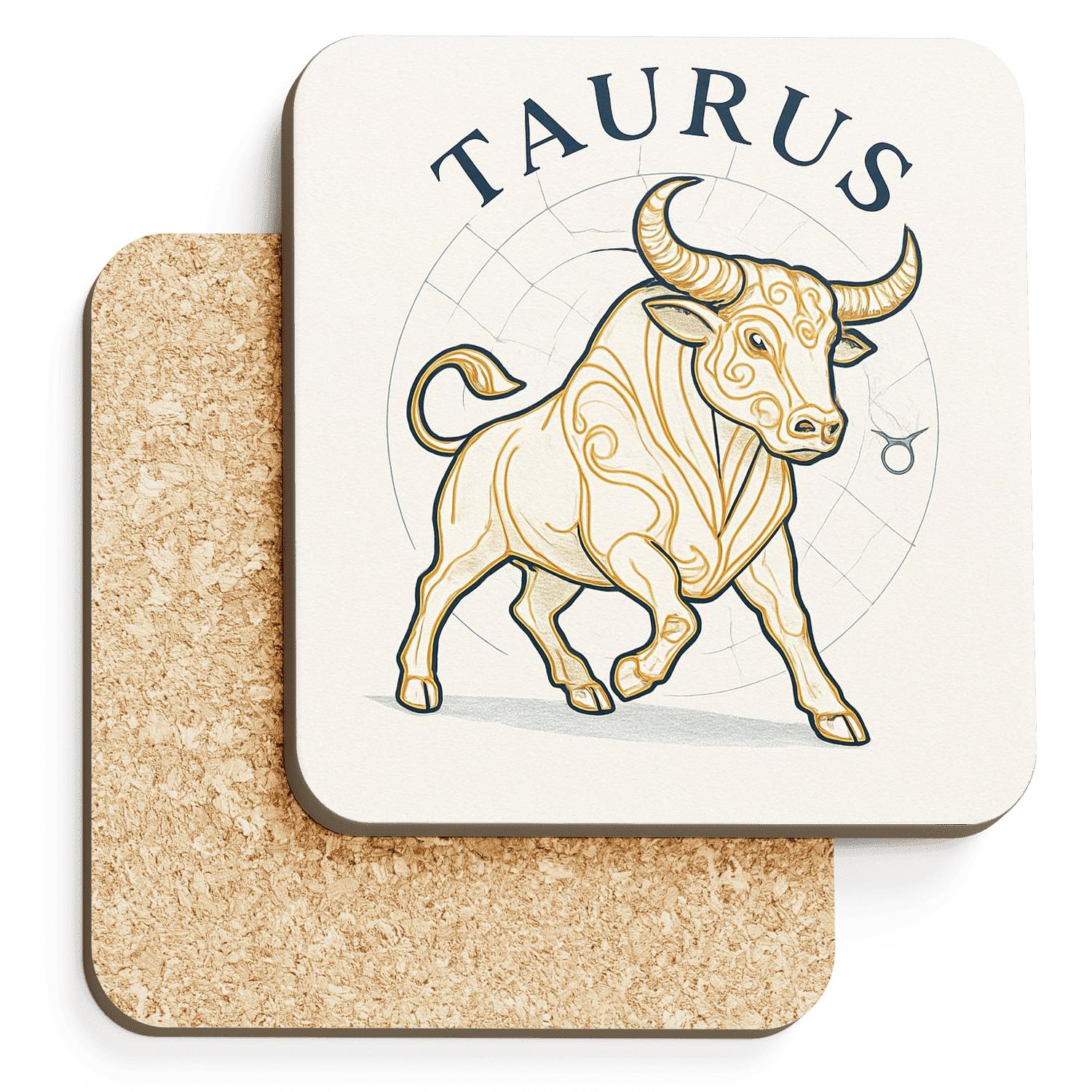 Taurus Bull Emblem coasters for home decor