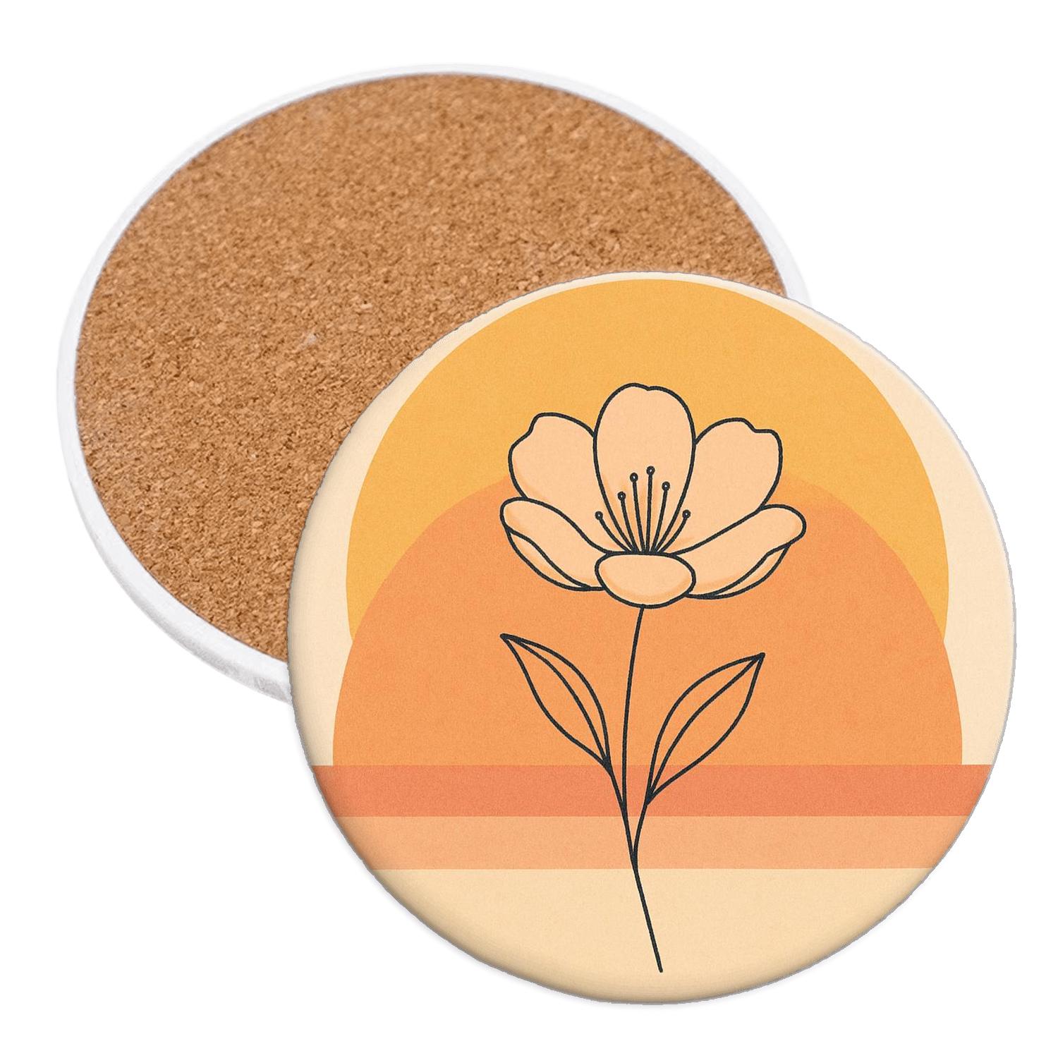 Solar Bloom custom engraved coasters