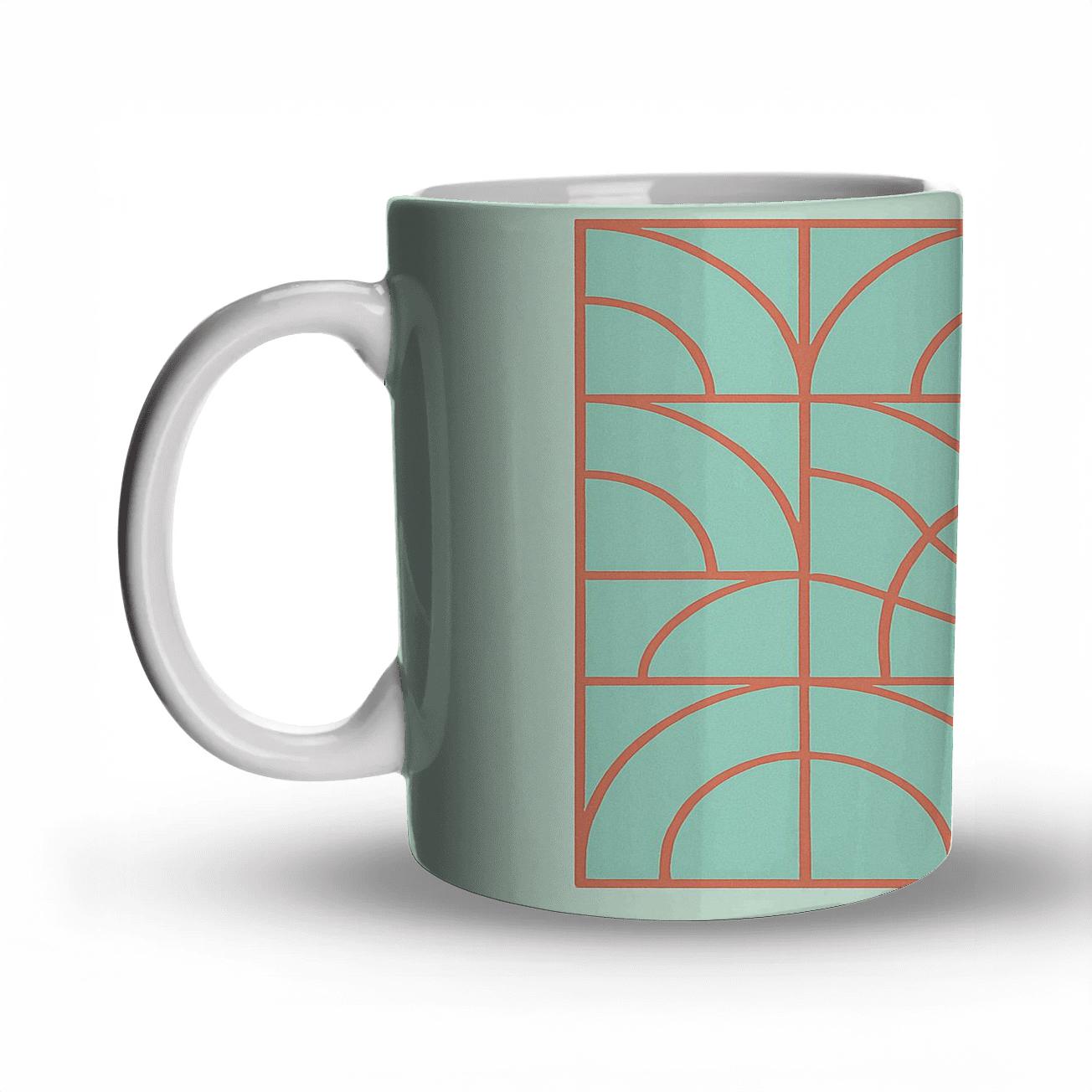 Minimalist Sunrise Grid premium drinkware mugs