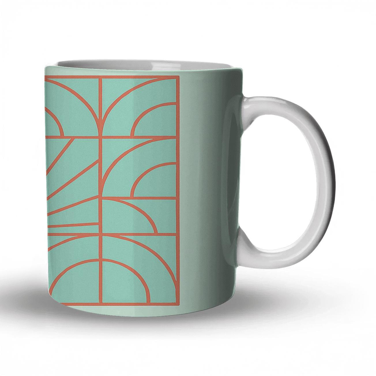 Minimalist Sunrise Grid premium drinkware mugs