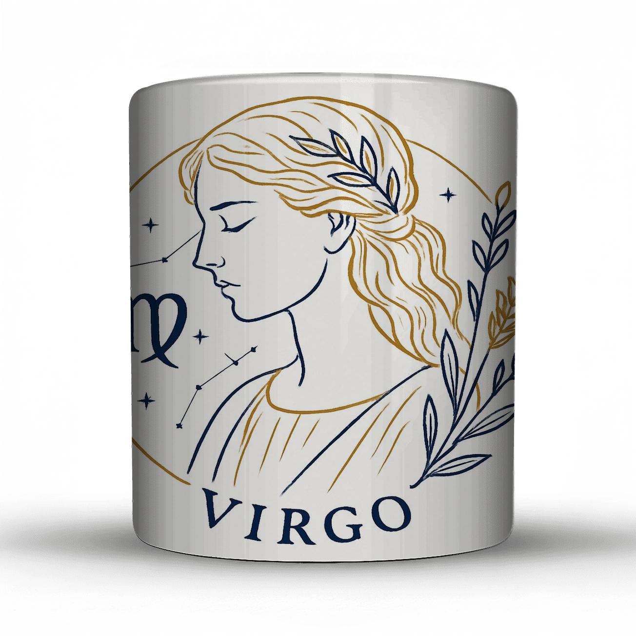 Virgo Maiden With Celestial Grace ceramic coffee mugs