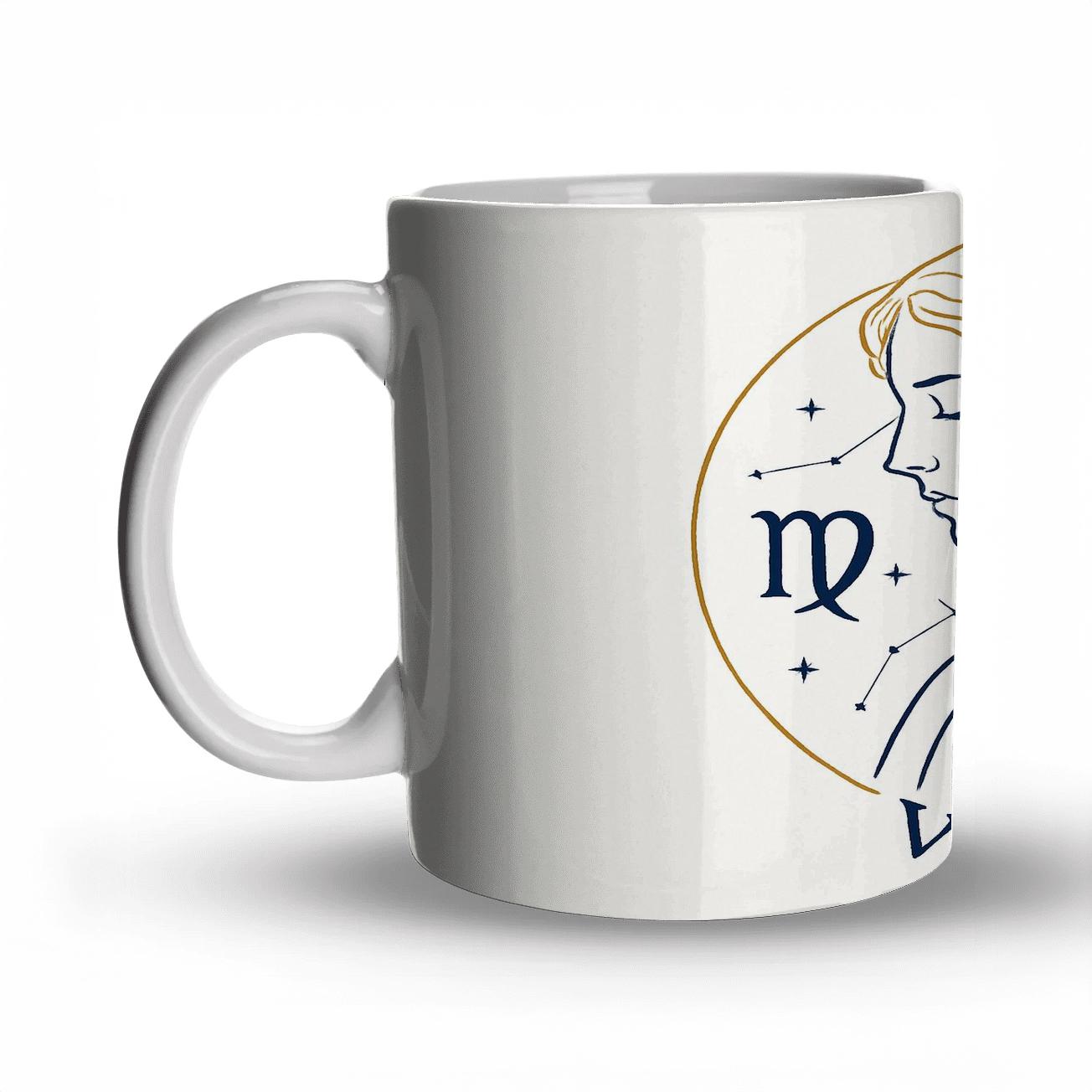 Virgo Maiden With Celestial Grace ceramic coffee mugs