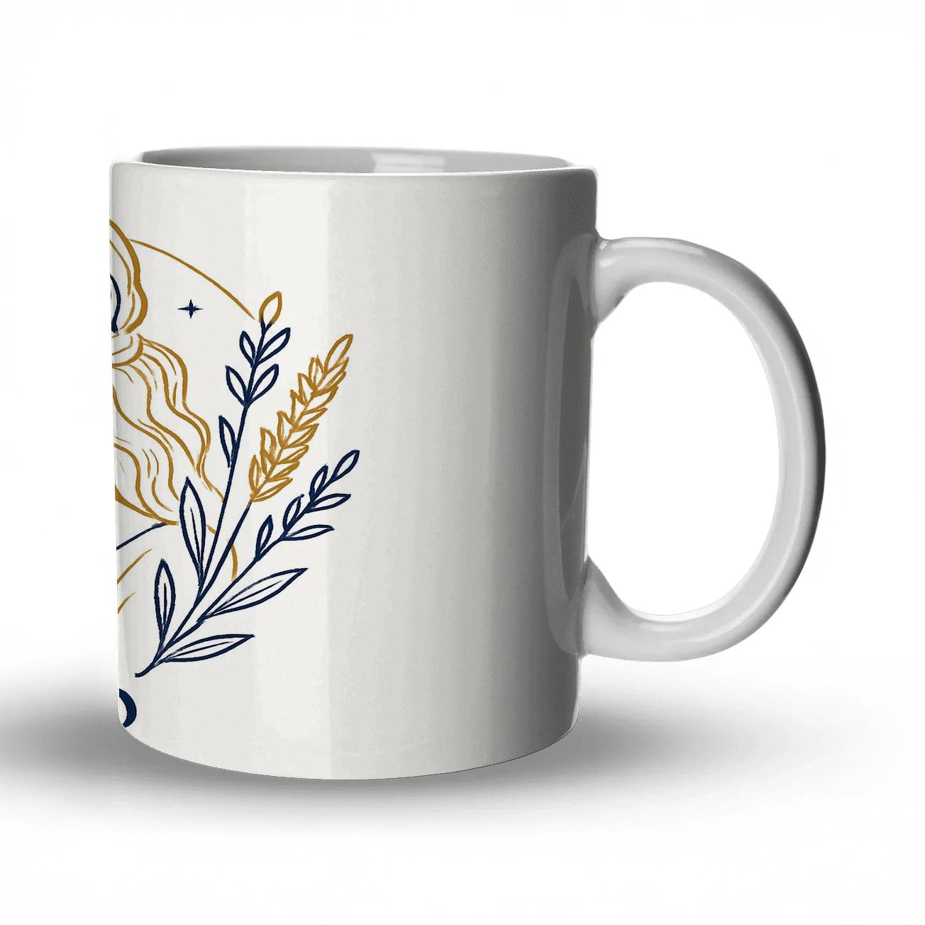 Virgo Maiden With Celestial Grace ceramic coffee mugs