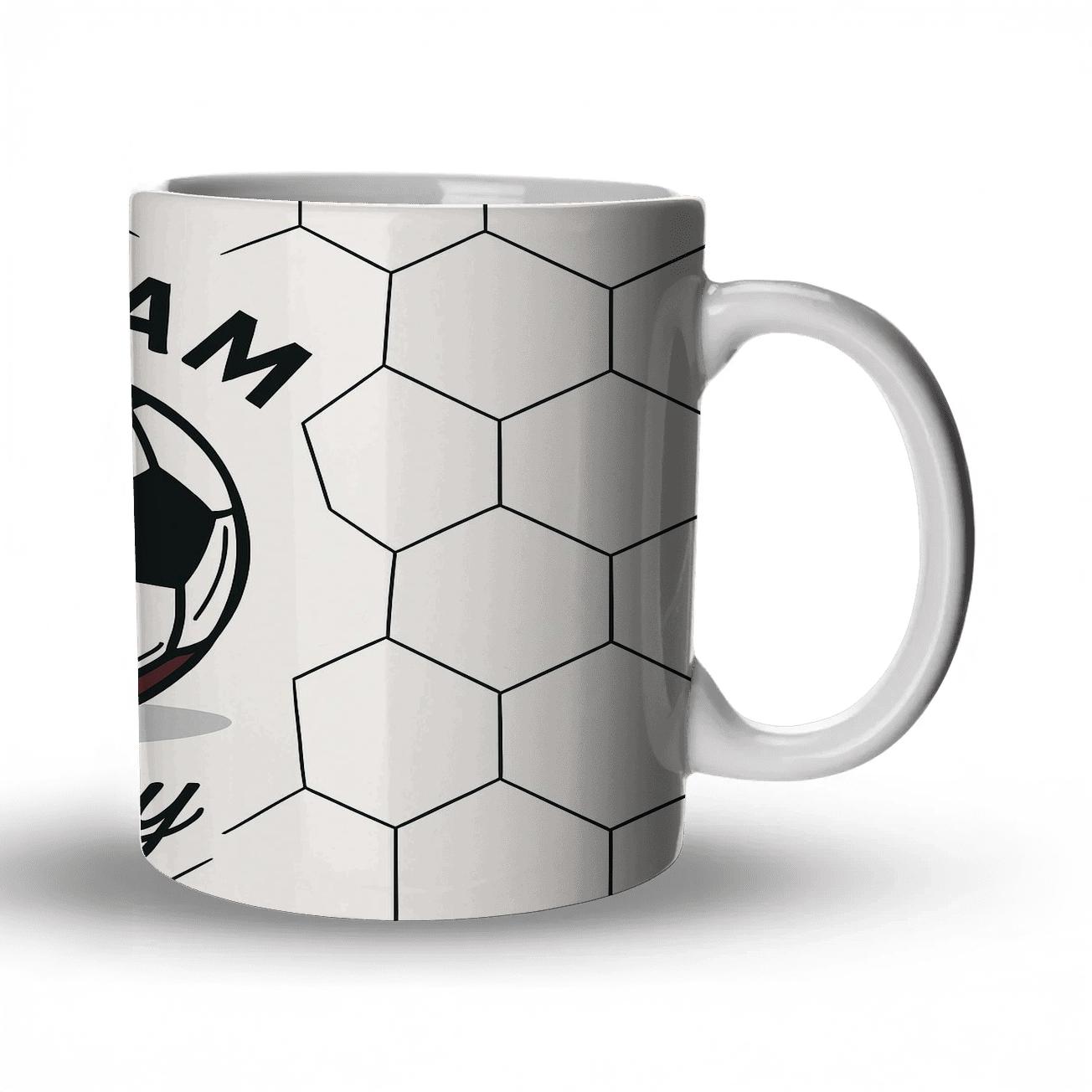 Classic Soccer Pentagons ceramic coffee mugs