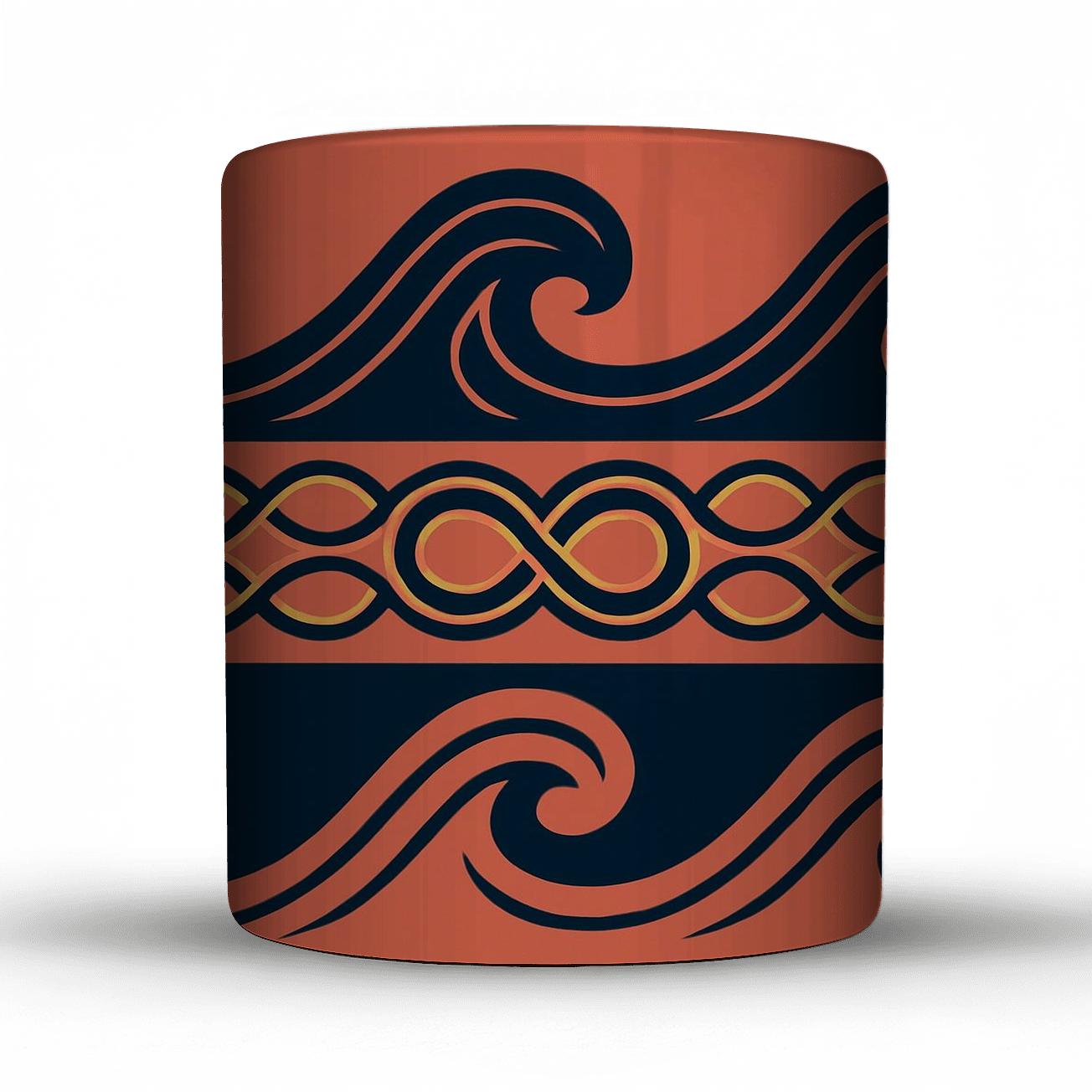 Ornamental Minimalist Waves gift mugs for occasions