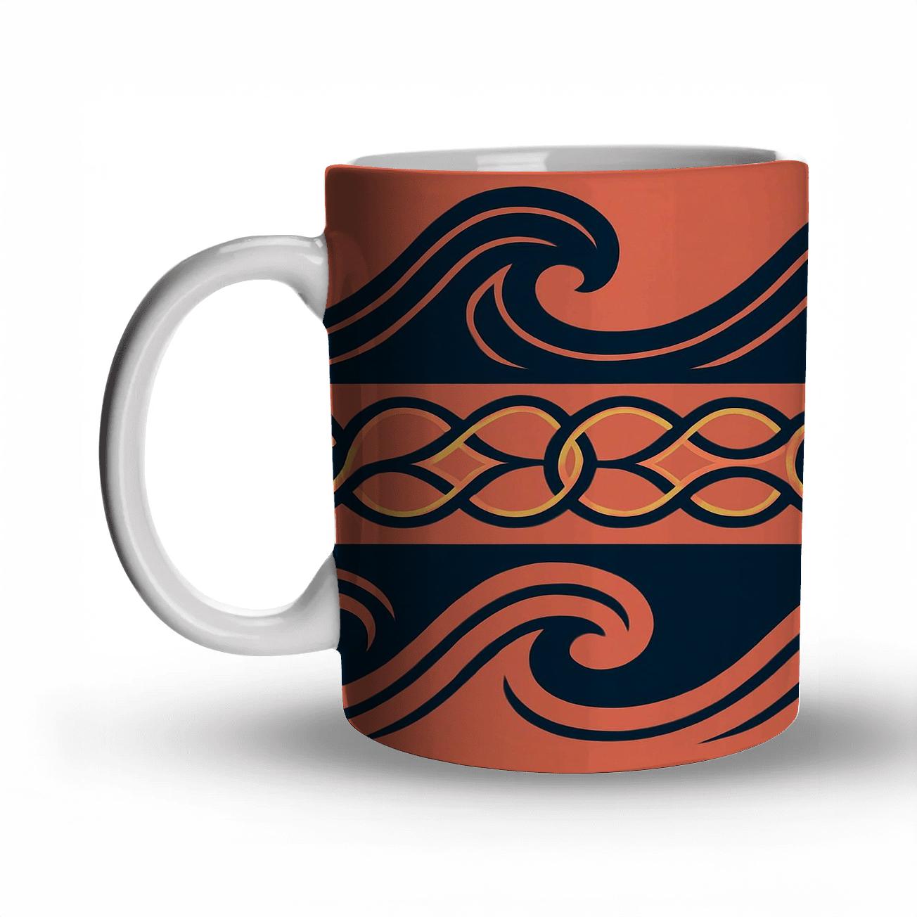 Ornamental Minimalist Waves gift mugs for occasions