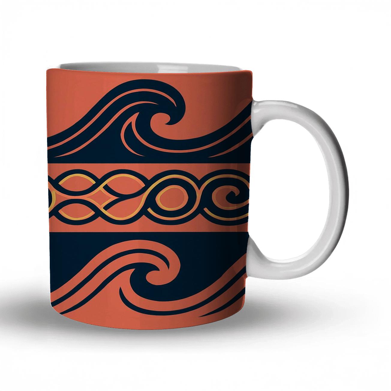 Ornamental Minimalist Waves gift mugs for occasions