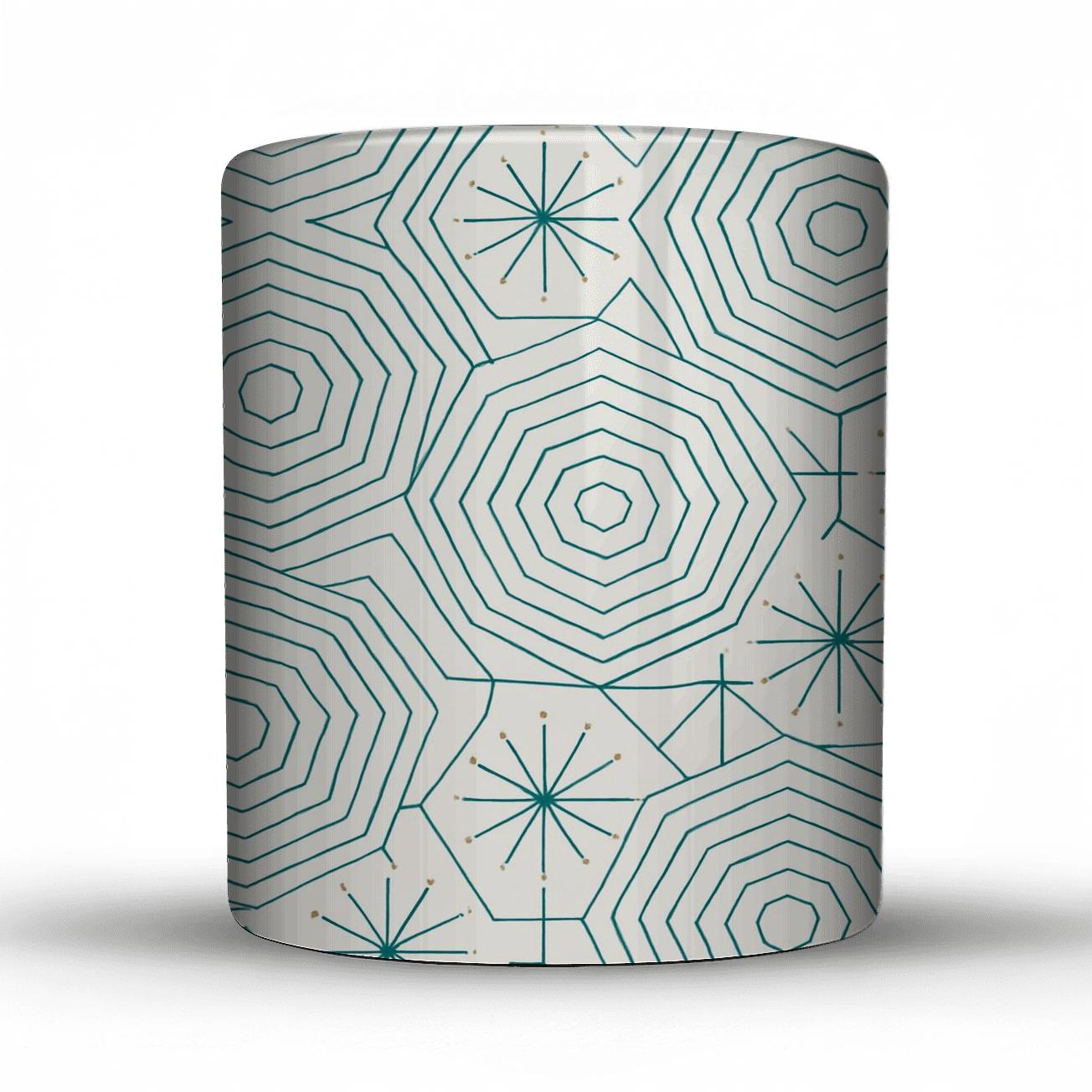 Geometric Starfield Pattern custom printed mugs