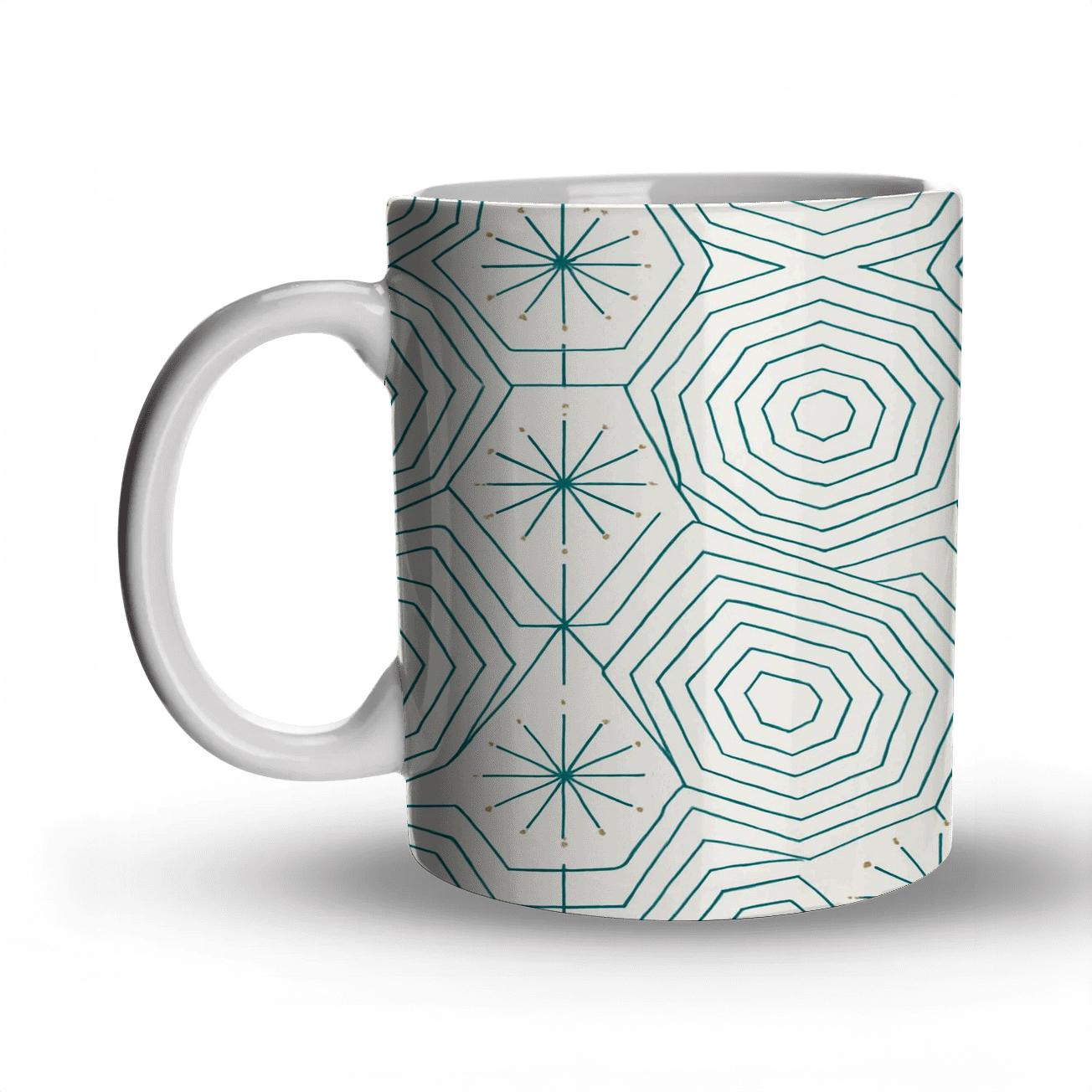 Geometric Starfield Pattern custom printed mugs