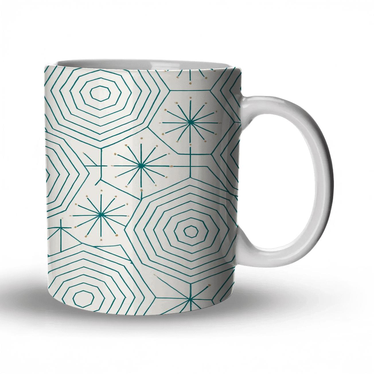 Geometric Starfield Pattern custom printed mugs