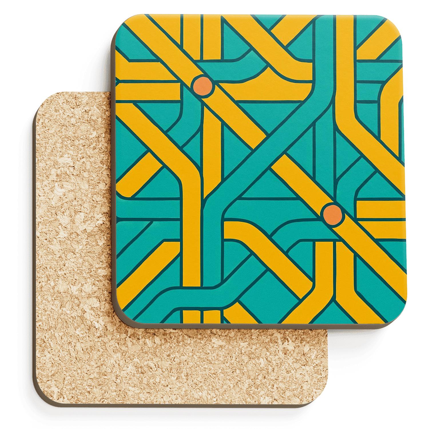 Solar Ribbon Grid coasters for home decor