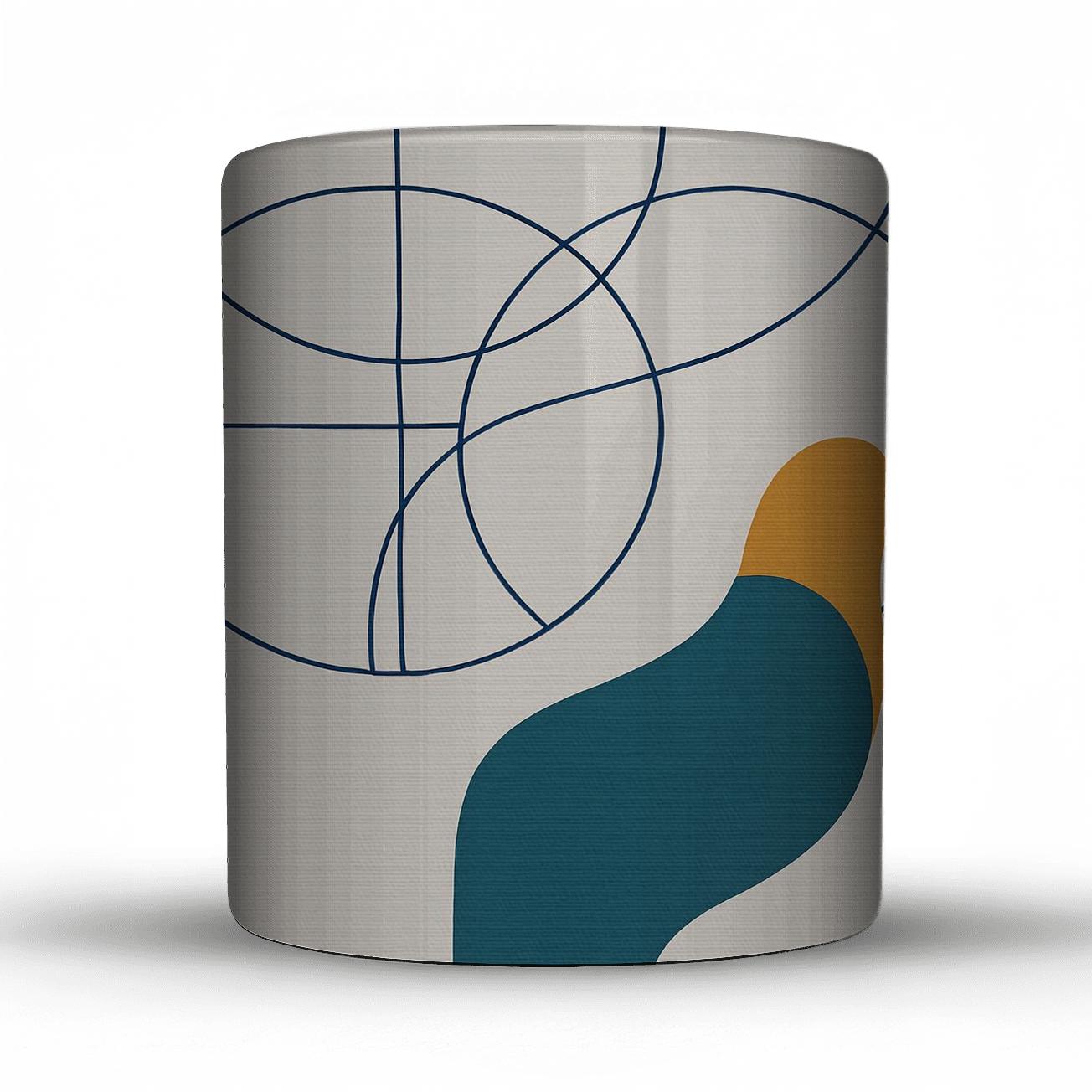 Minimalist Geometry With Organic Flow decorative mug sets