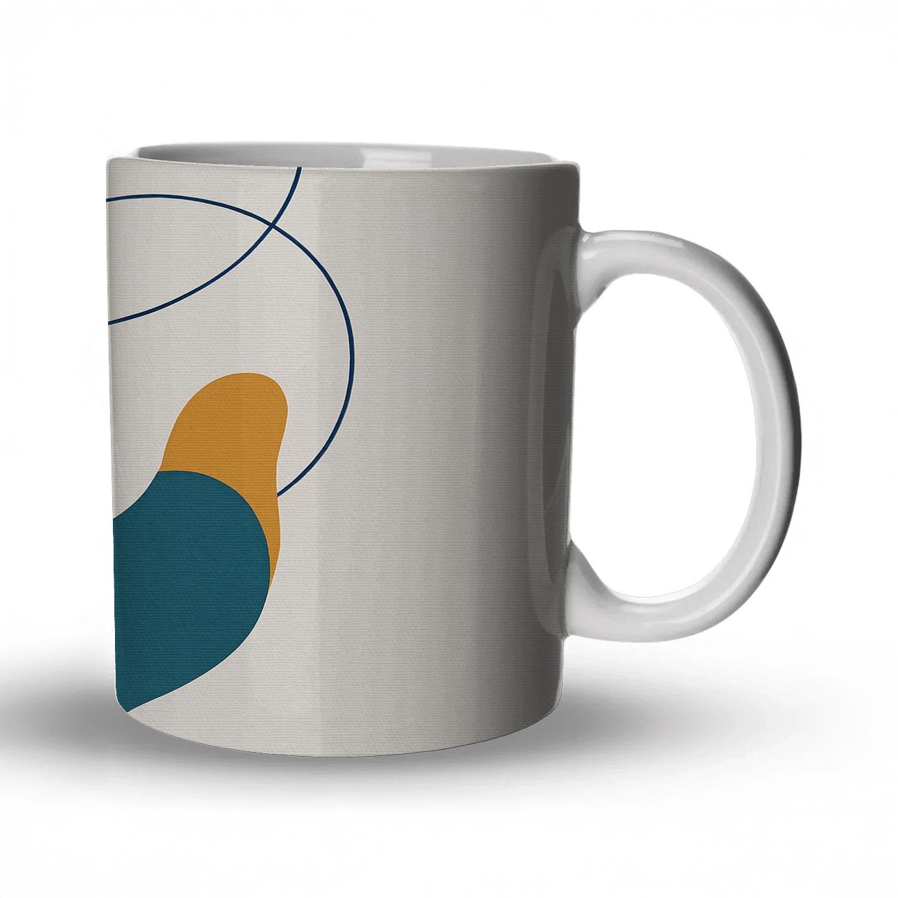 Minimalist Geometry With Organic Flow decorative mug sets
