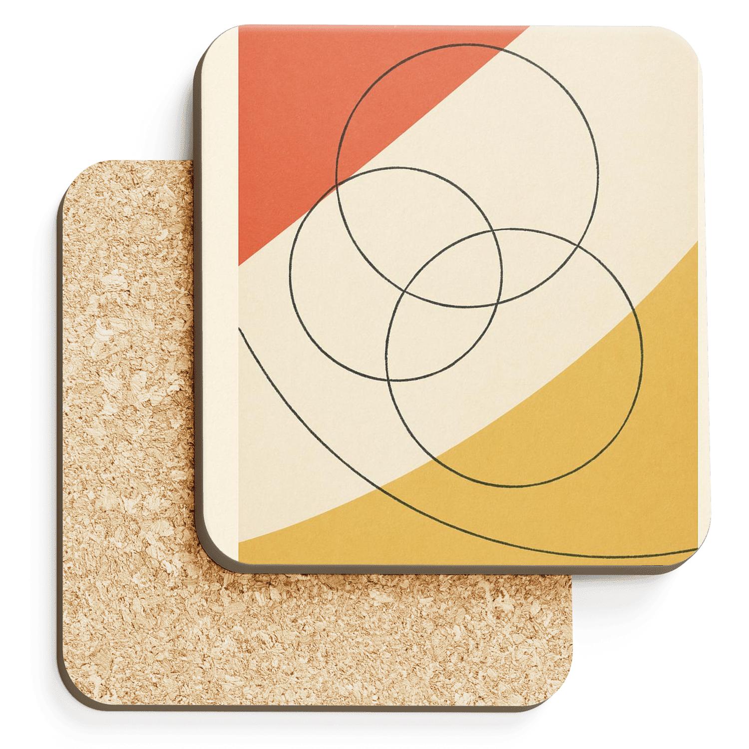 Orbit Geometry decorative beverage coasters