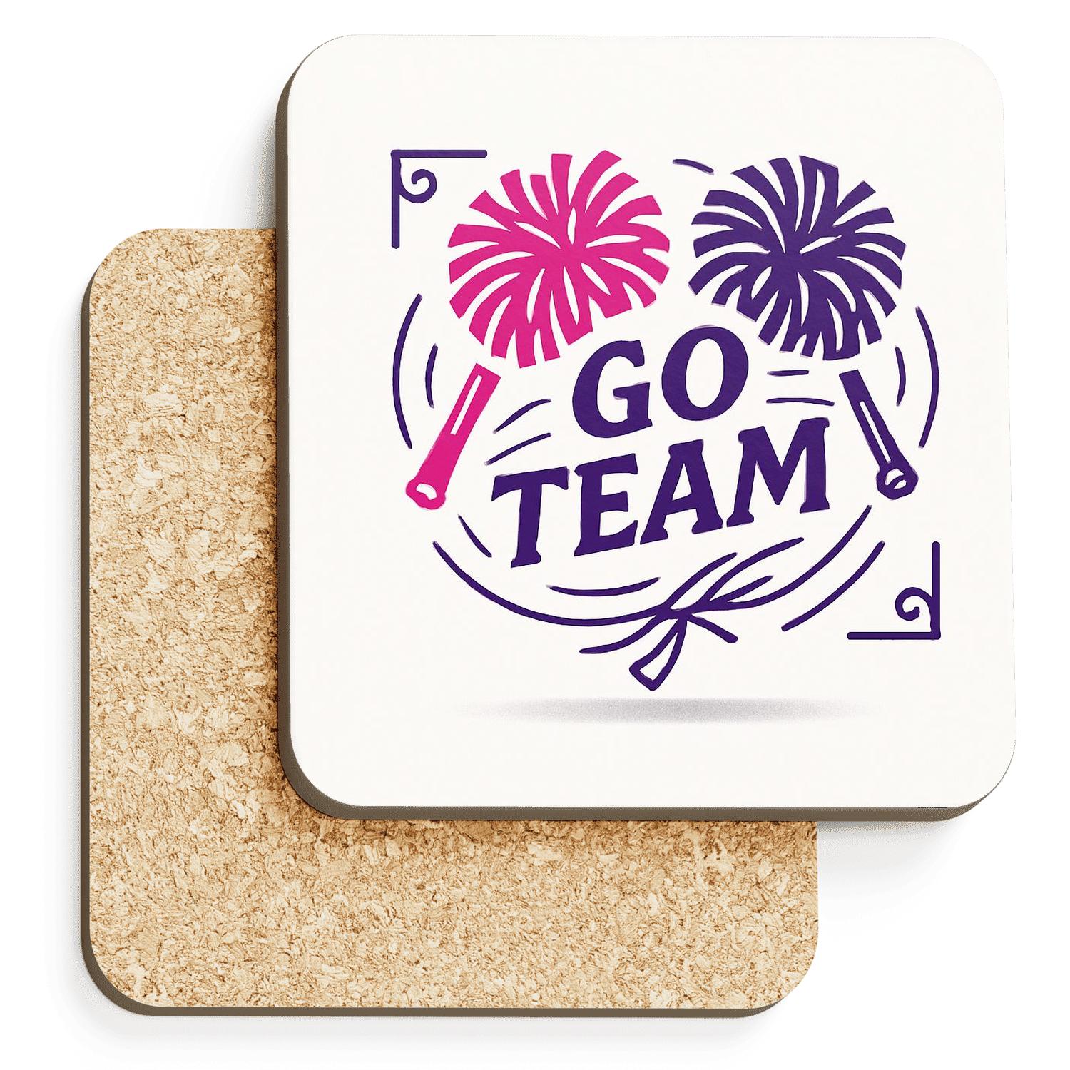 Cheer Pom Pom Emblem custom engraved coasters