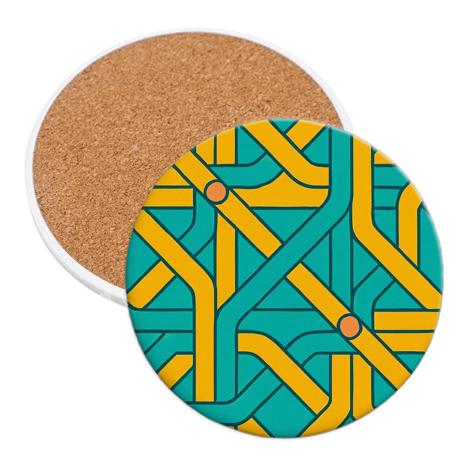 Solar Ribbon Grid coasters for home decor