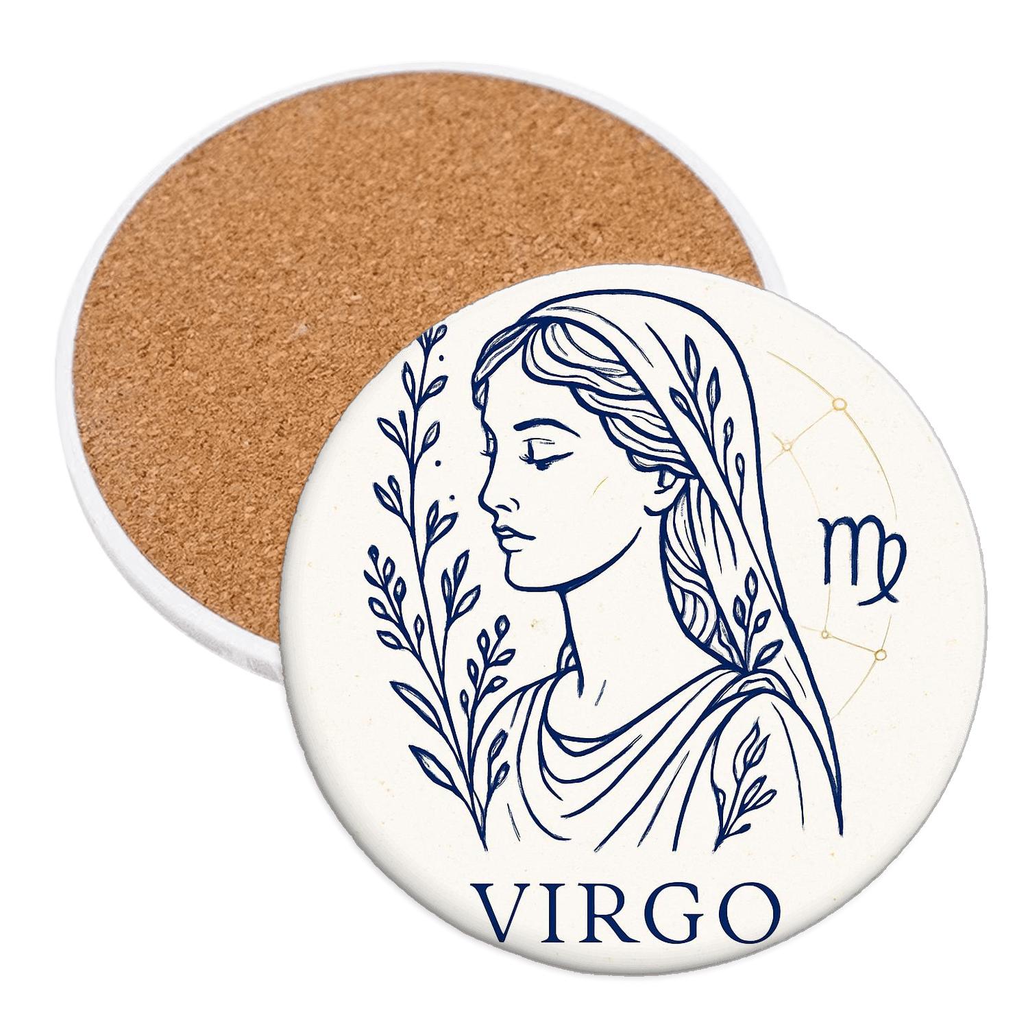 Virgo Maiden Serenity elegant tabletop coasters