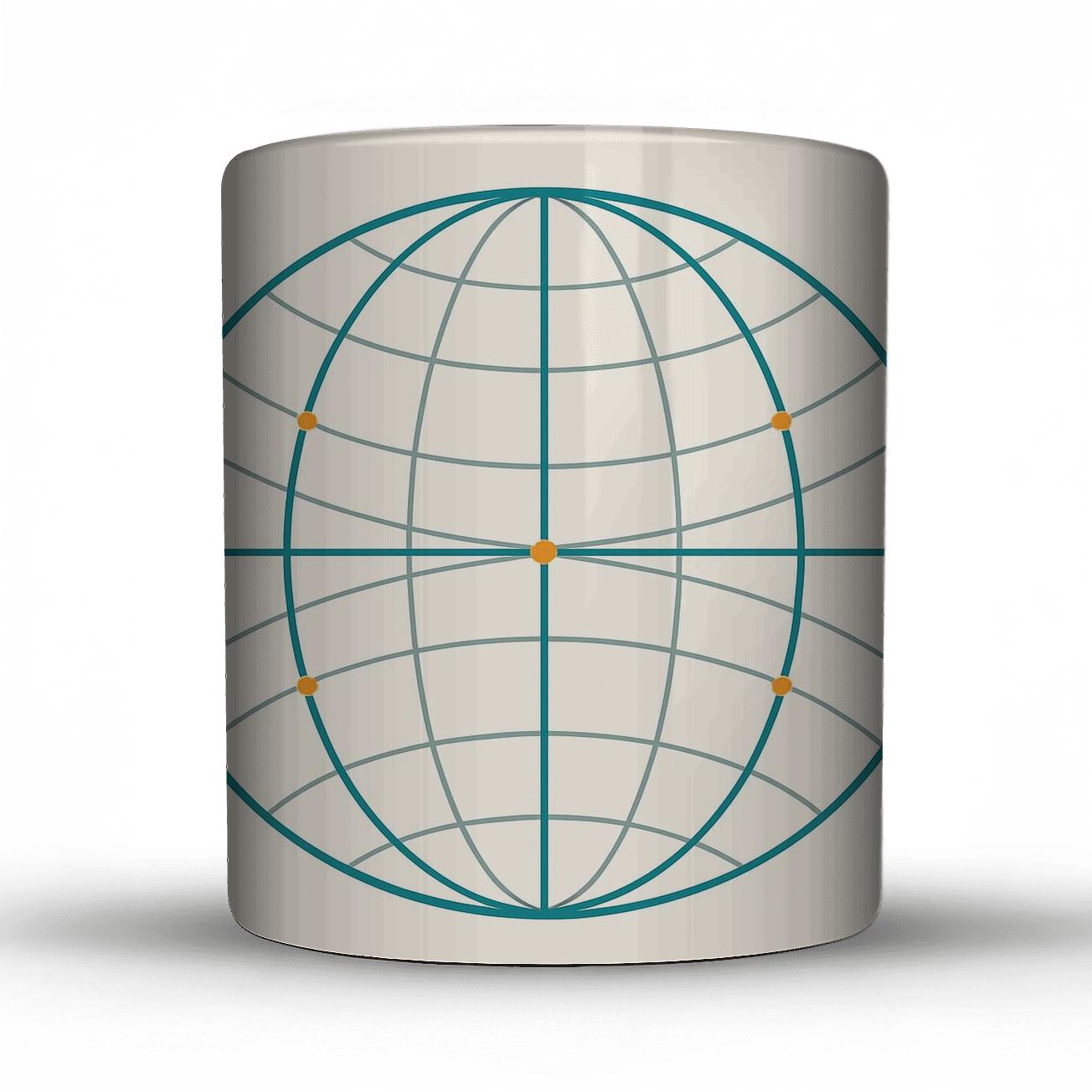 Geometric Meridian Grid novelty coffee mugs