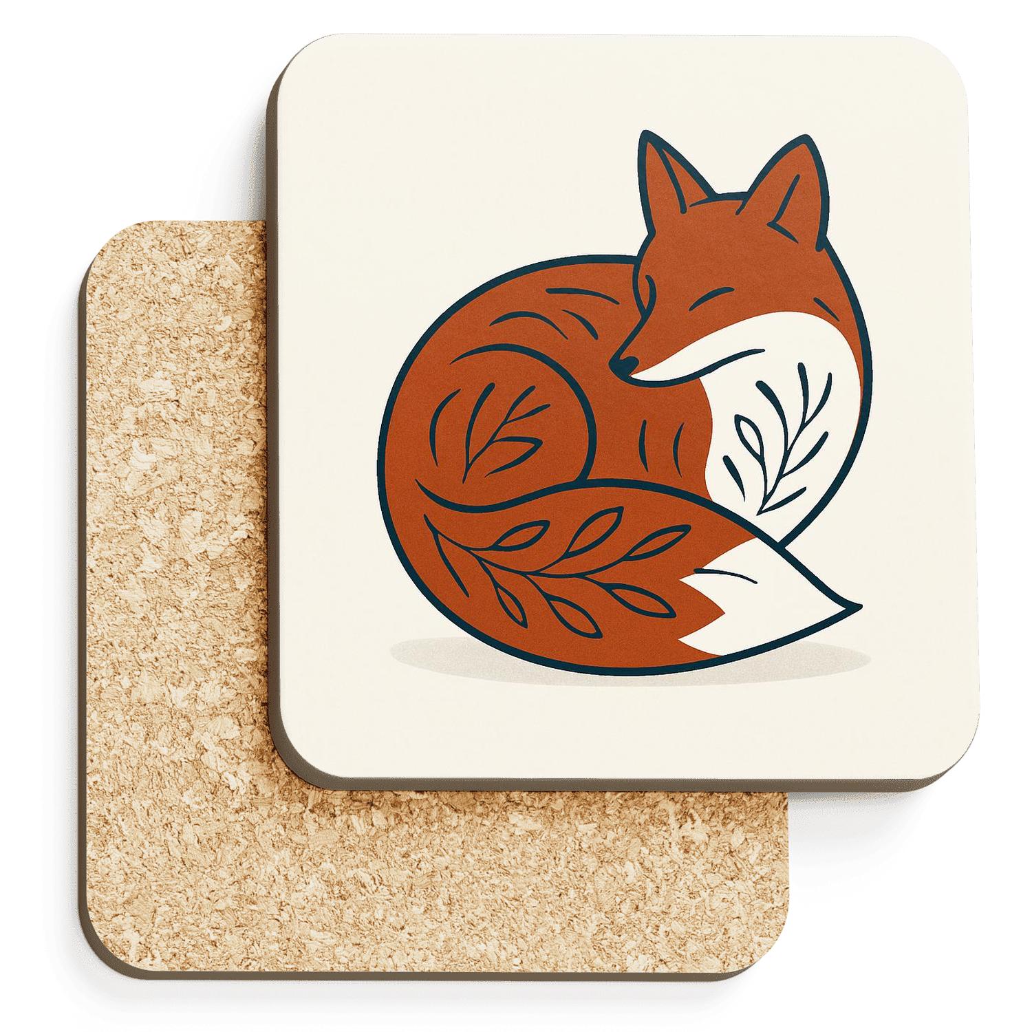 Minimal Fox Wrap coasters for home decor