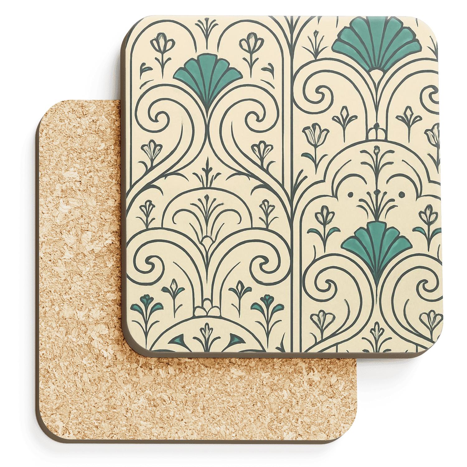 Ornamental Art Deco Scrollwork coasters for home decor