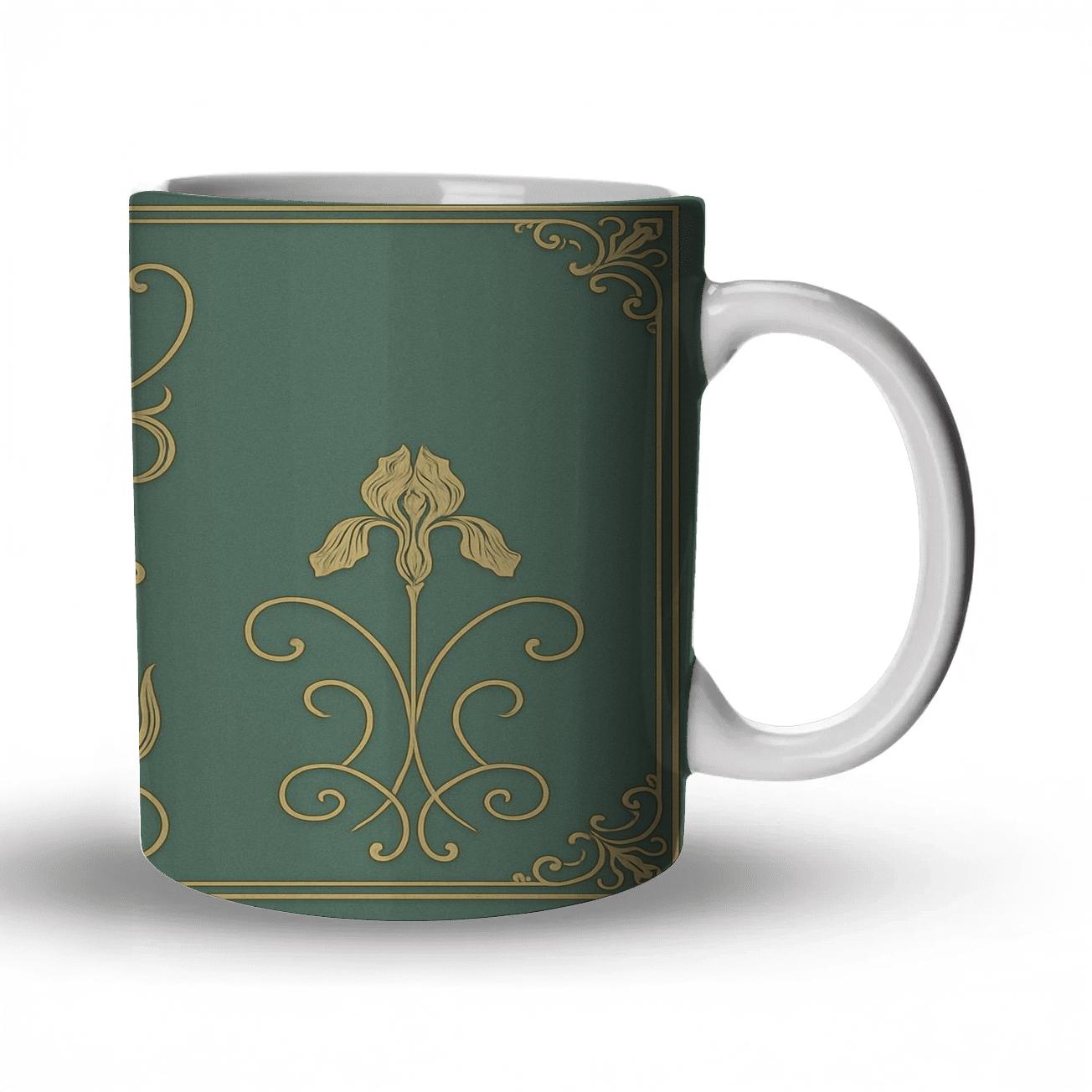 Ornament Art Nouveau Panel insulated thermal mugs