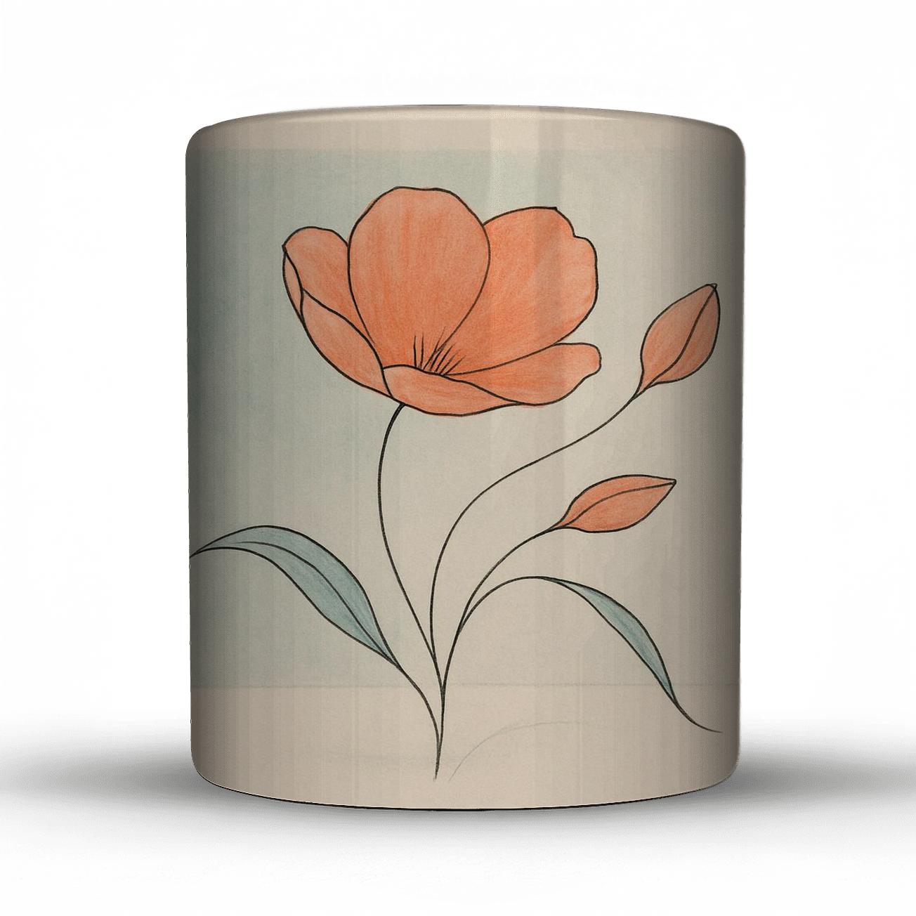 Minimal Floral Line Study novelty coffee mugs
