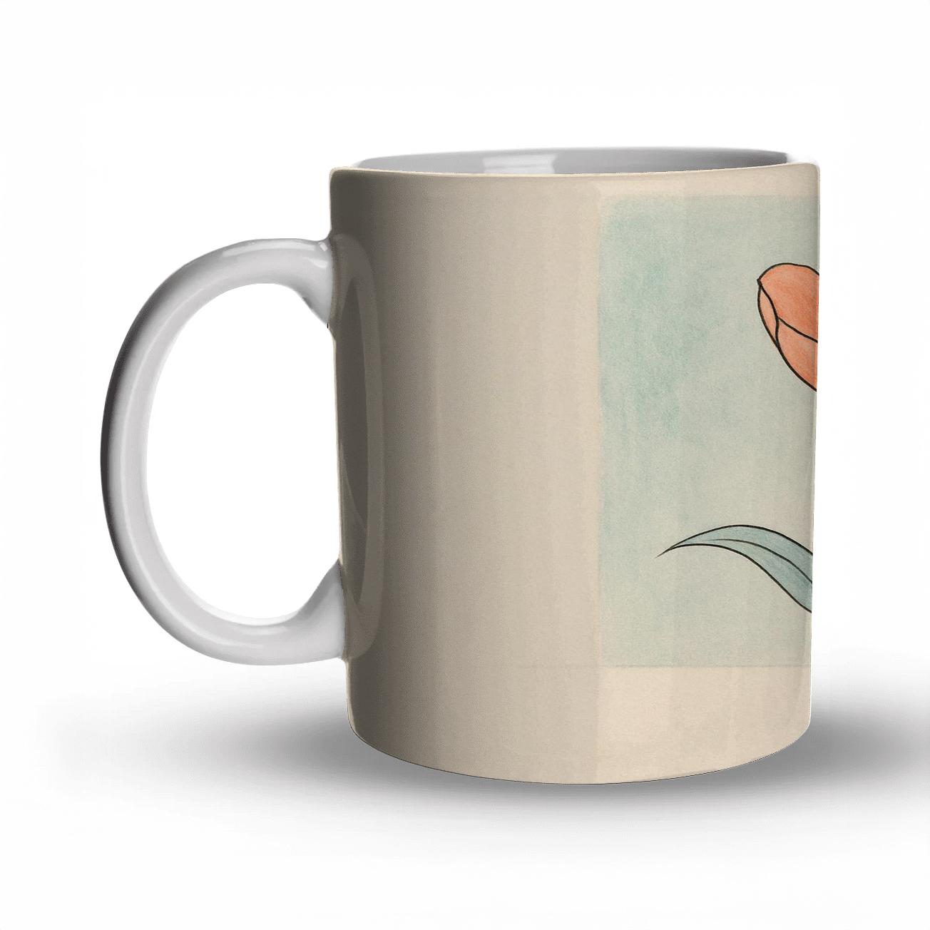 Minimal Floral Line Study novelty coffee mugs