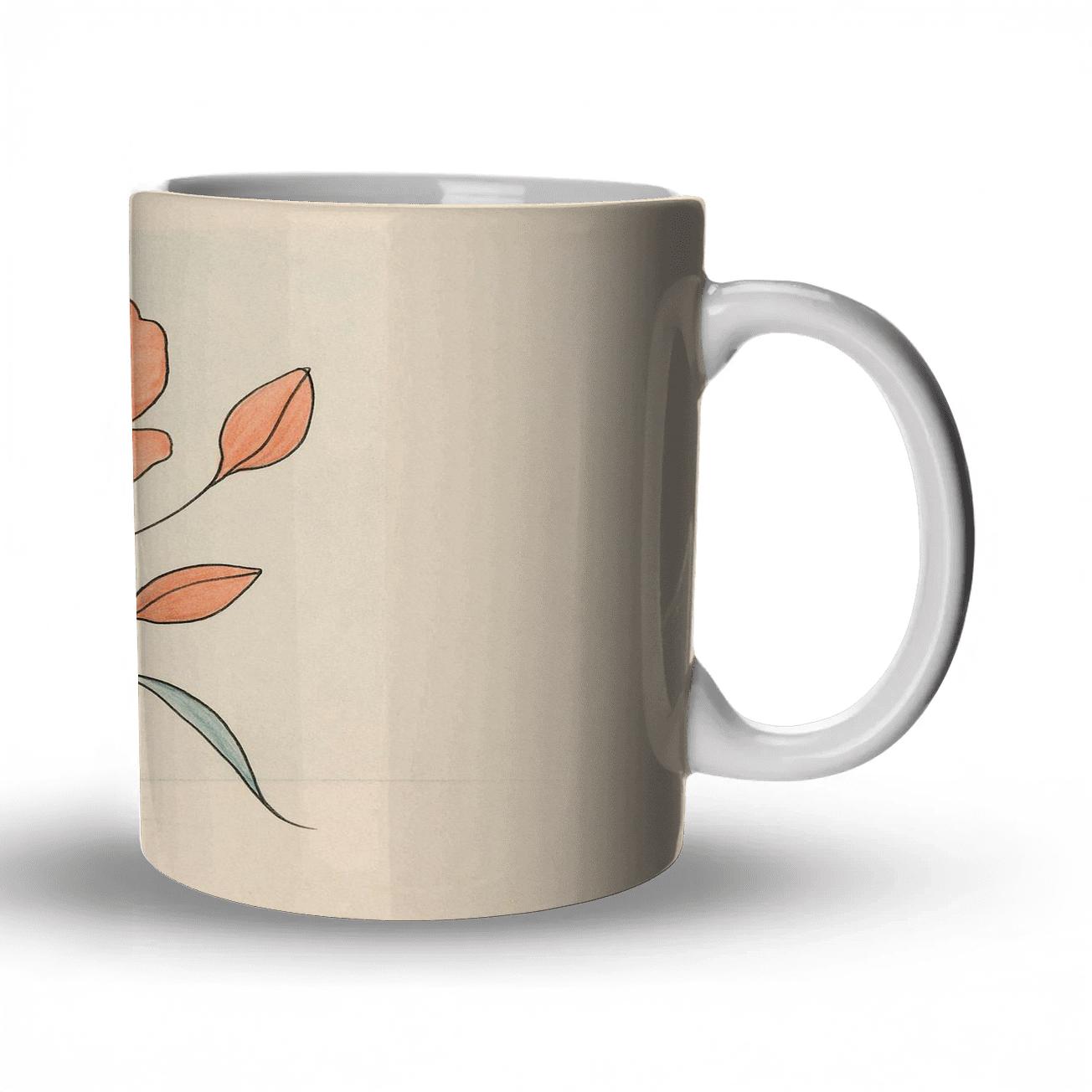 Minimal Floral Line Study novelty coffee mugs