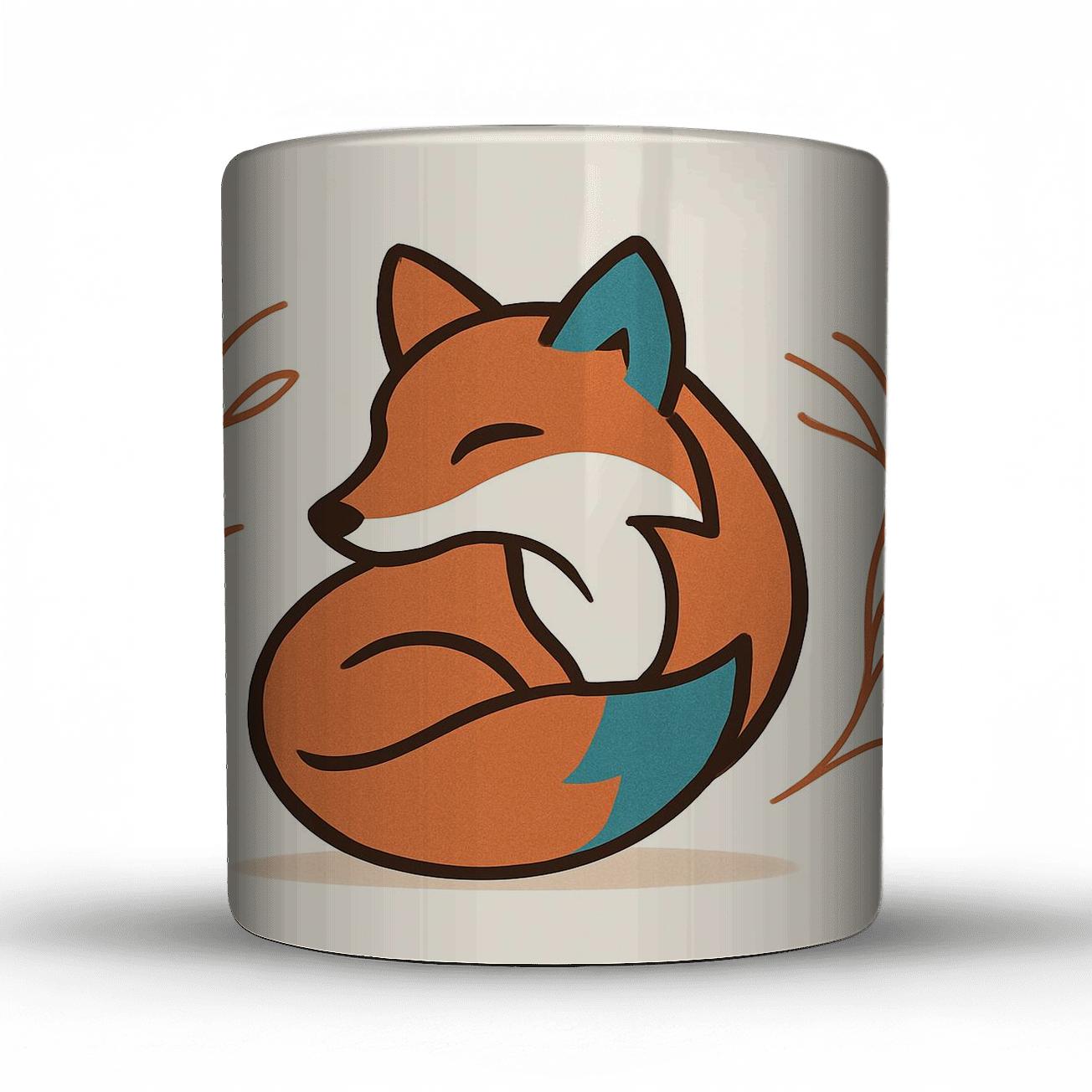 Minimalist Fox Emblem ceramic coffee mugs