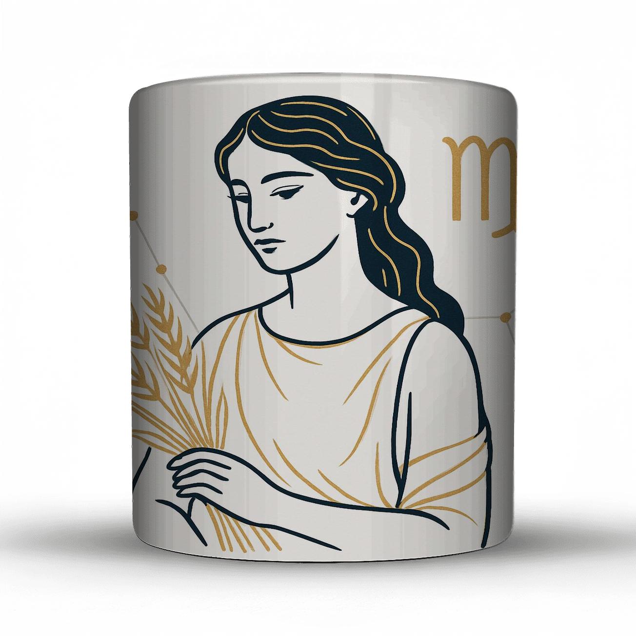 Virgo Maiden With Golden Lines insulated thermal mugs