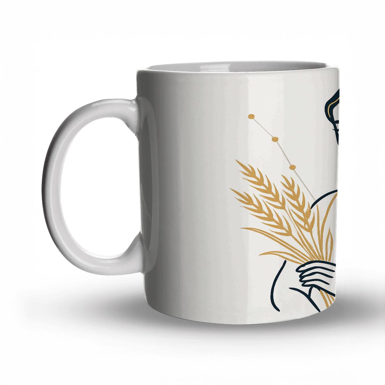 Virgo Maiden With Golden Lines insulated thermal mugs