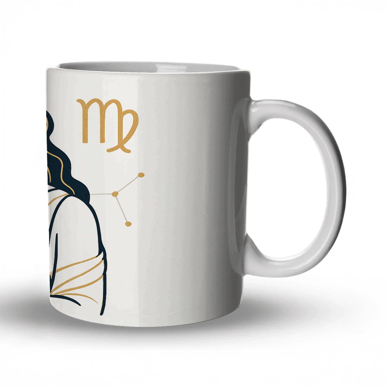Virgo Maiden With Golden Lines insulated thermal mugs