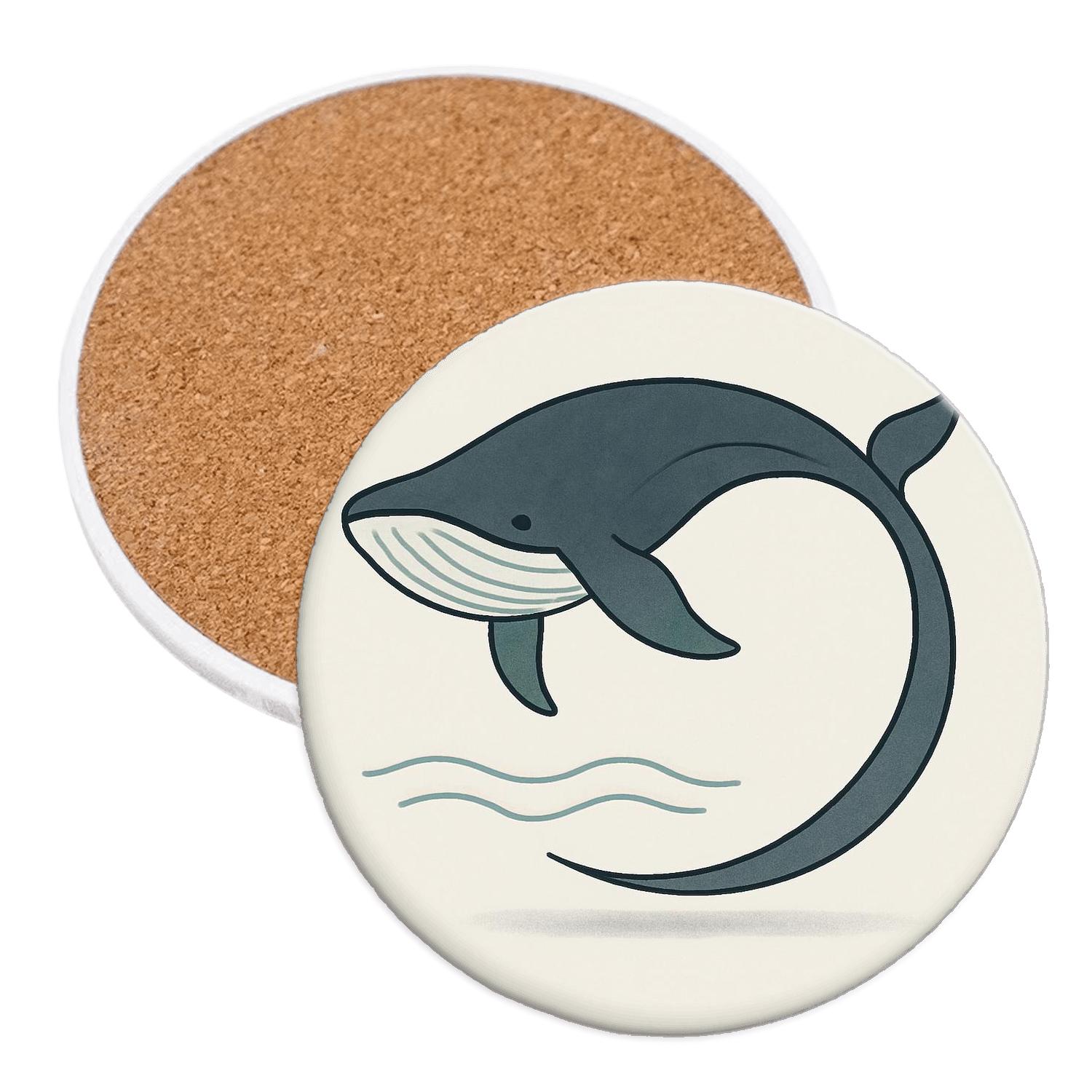 Serene Whale Orbit custom engraved coasters