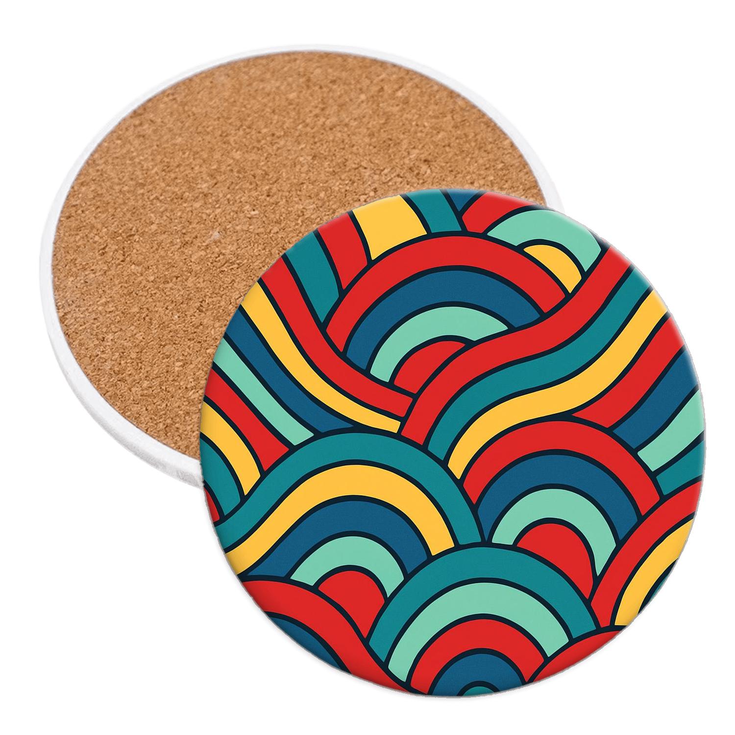 Chromatic Wave Crest custom engraved coasters