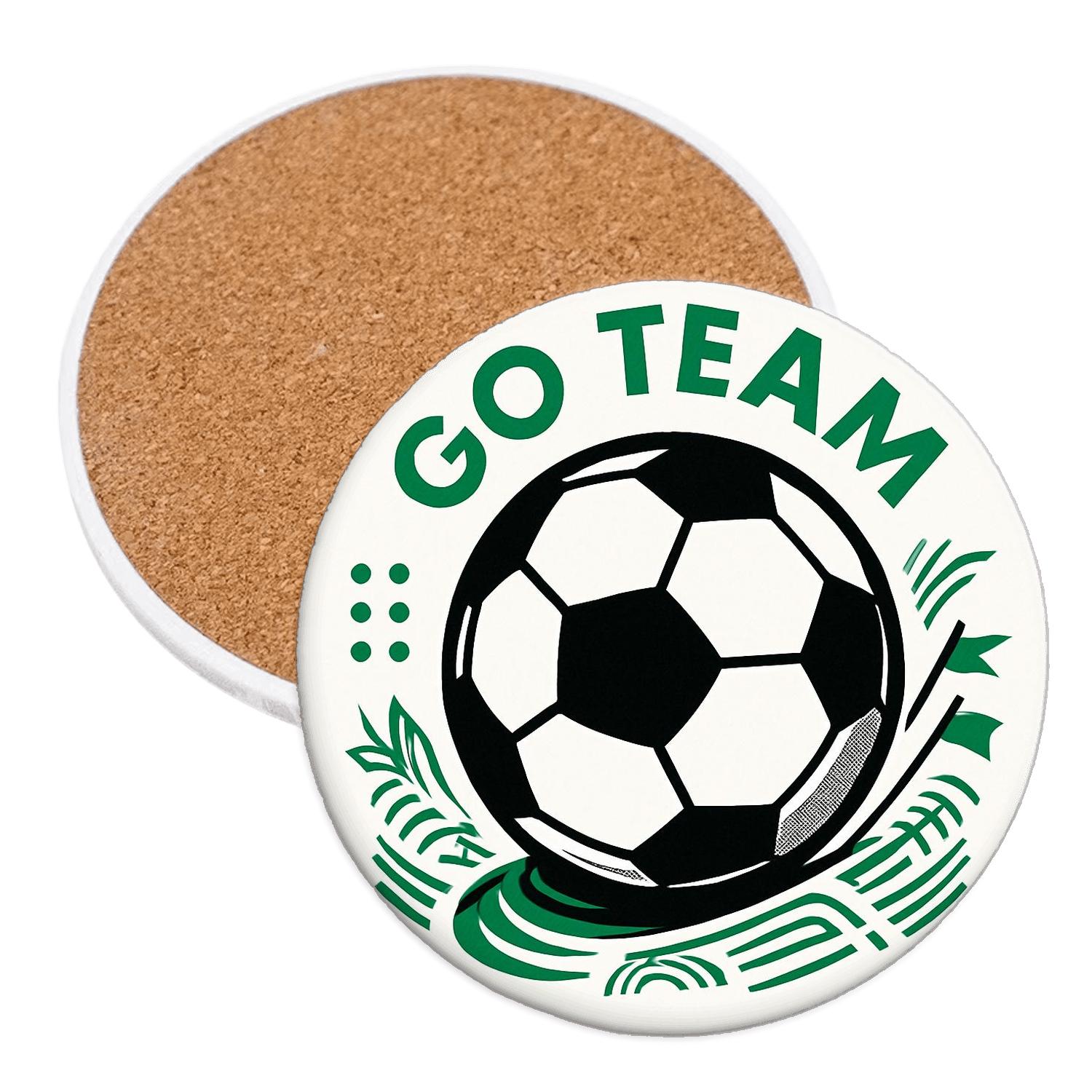 Soccer Classic Pentagons wooden table coasters