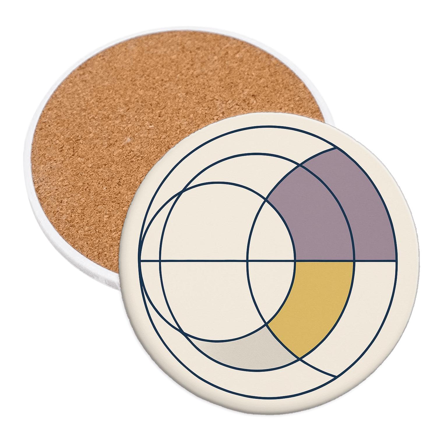 Celestial Grid Orbit cork coaster sets