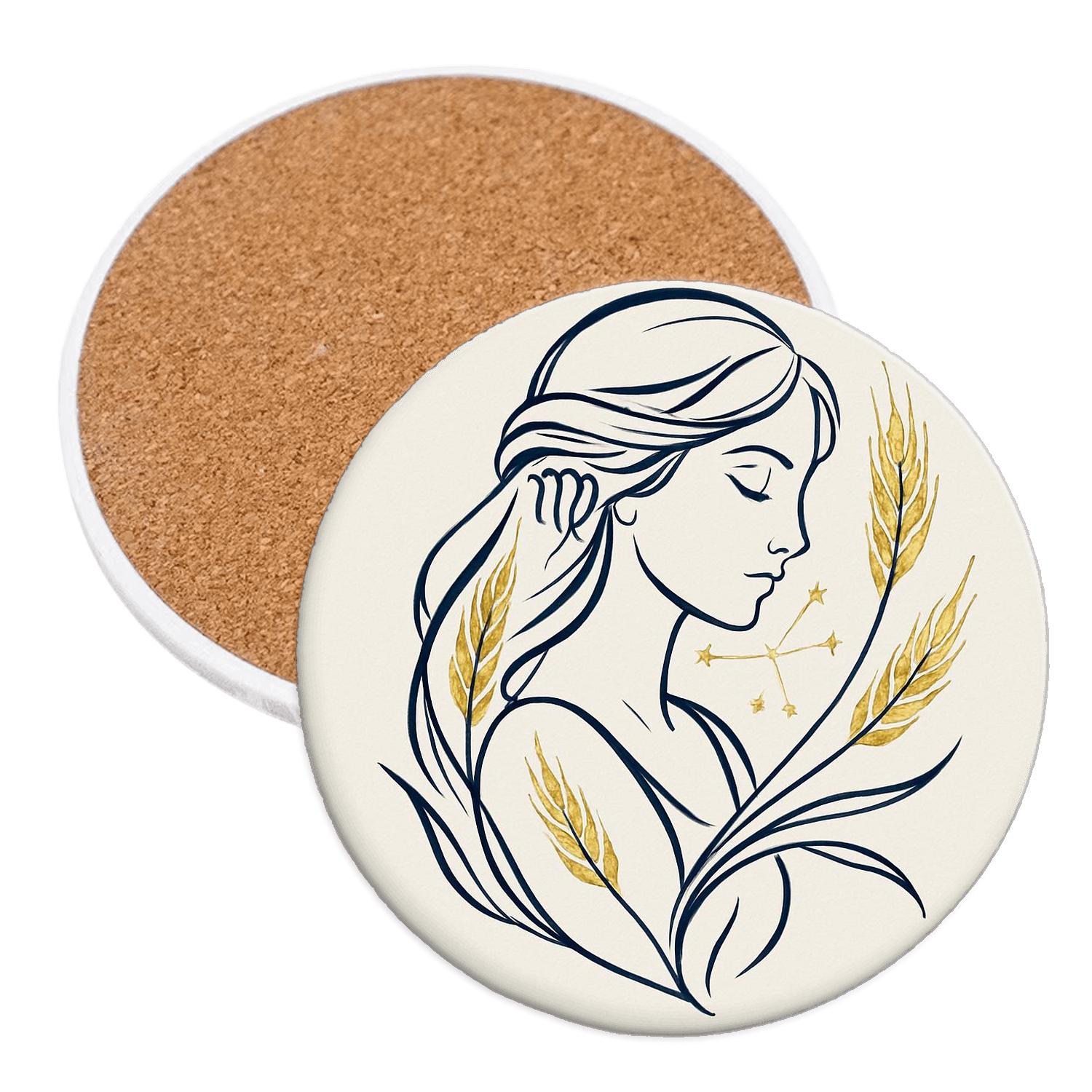 Virgo Maiden Elegance decorative beverage coasters