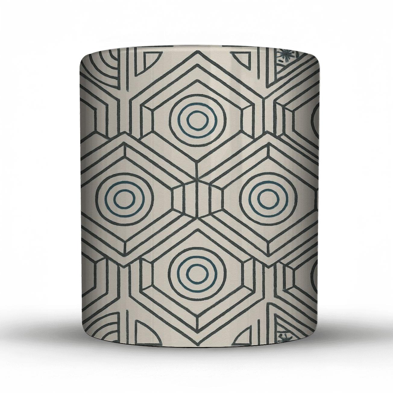 Minimalist Geometry Grid insulated thermal mugs