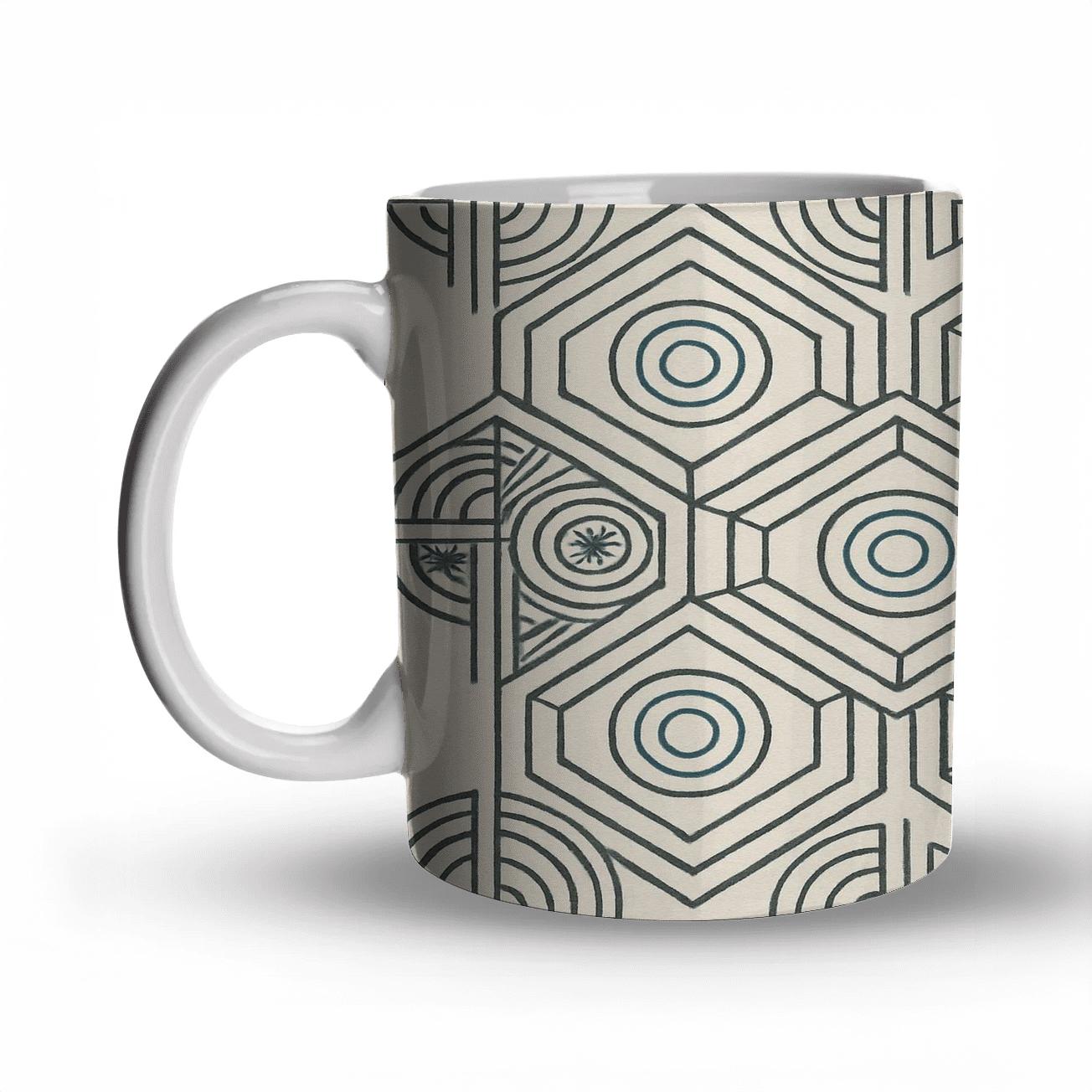 Minimalist Geometry Grid insulated thermal mugs