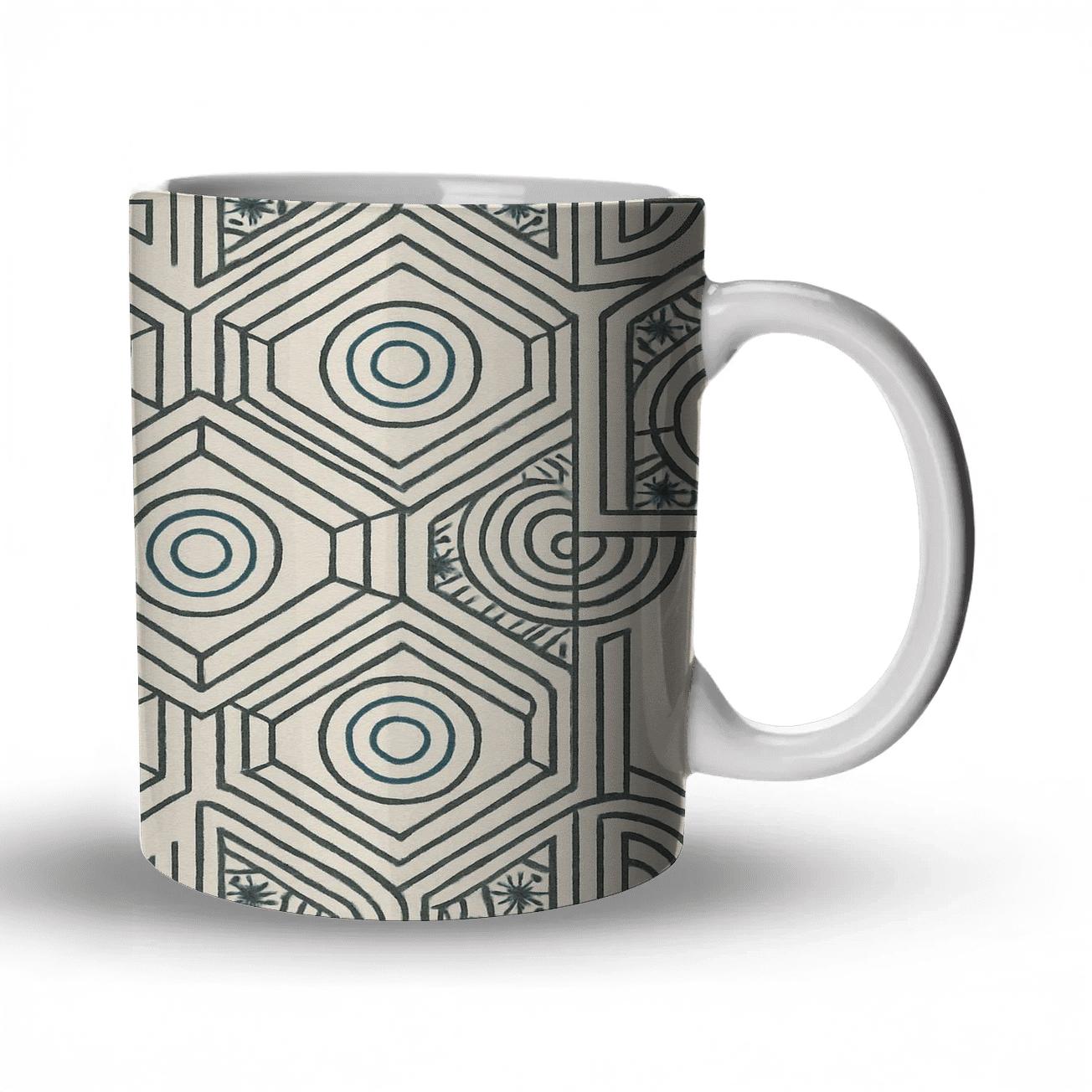 Minimalist Geometry Grid insulated thermal mugs