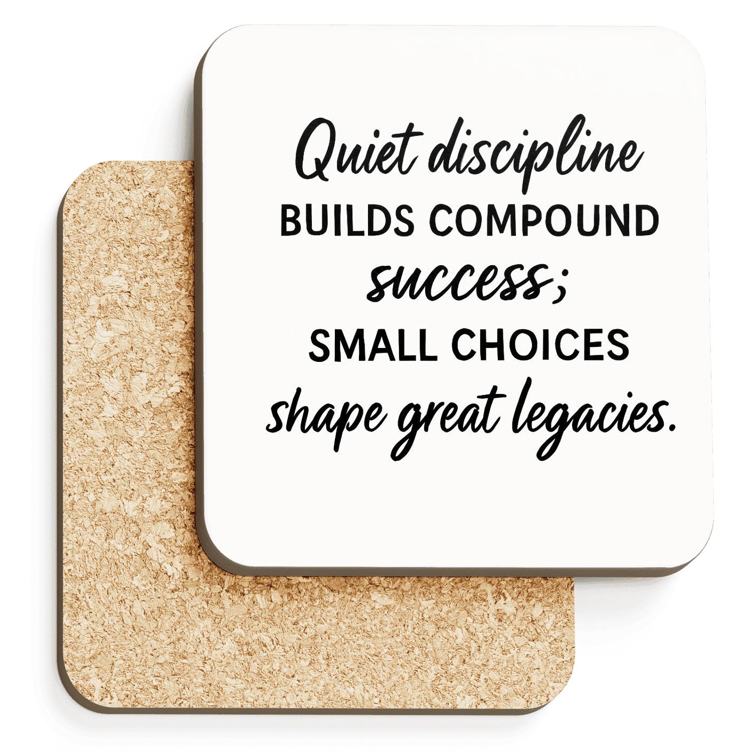 Quiet Discipline wooden table coasters