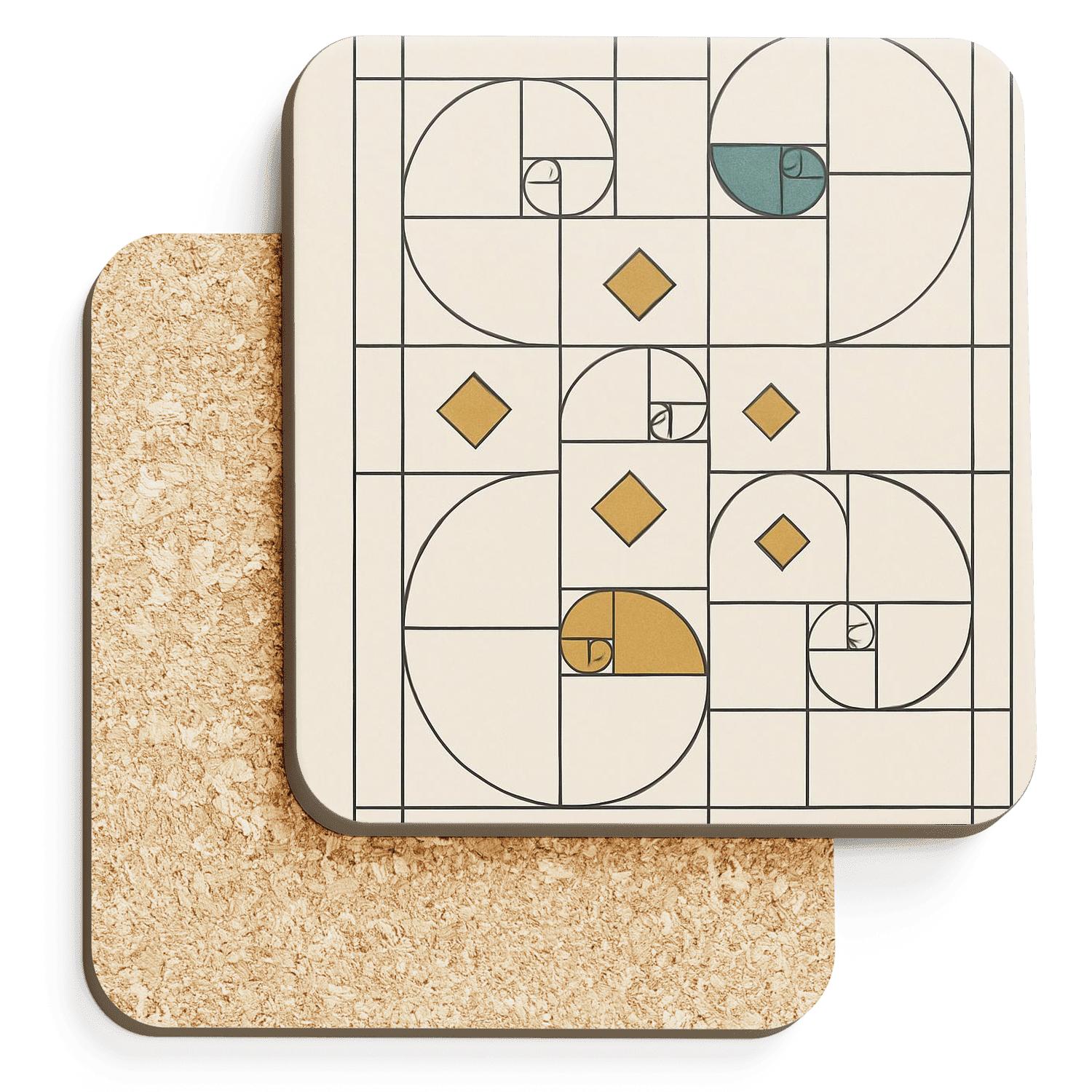 Modular Golden Ratio Weave custom engraved coasters