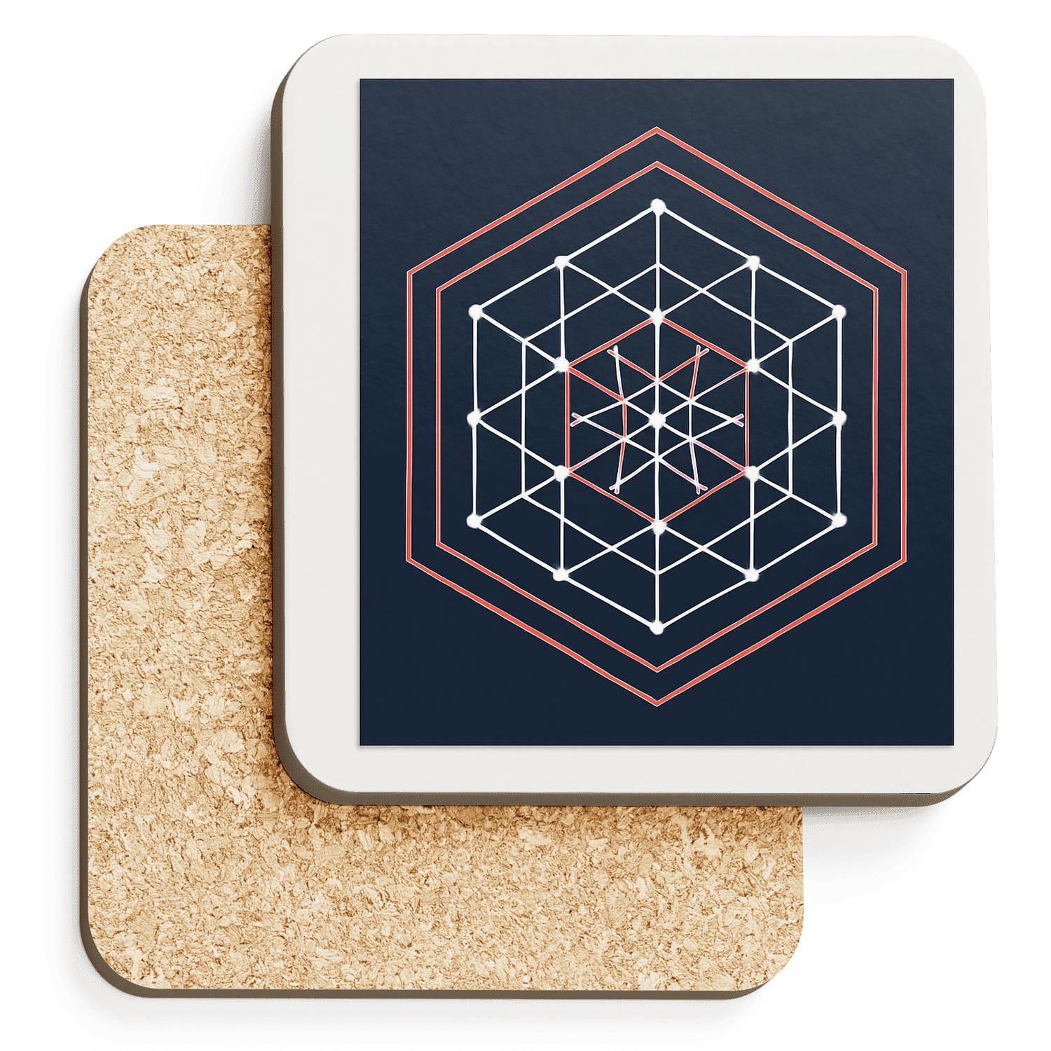 Celestial Lattice Minimalism personalized drink coasters
