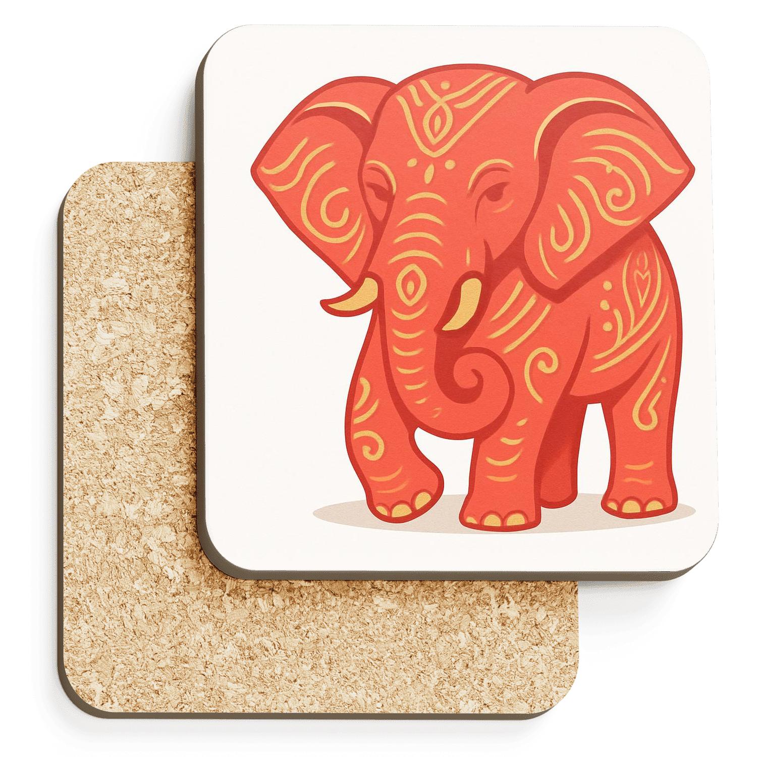 Coral Orb Elephant personalized drink coasters
