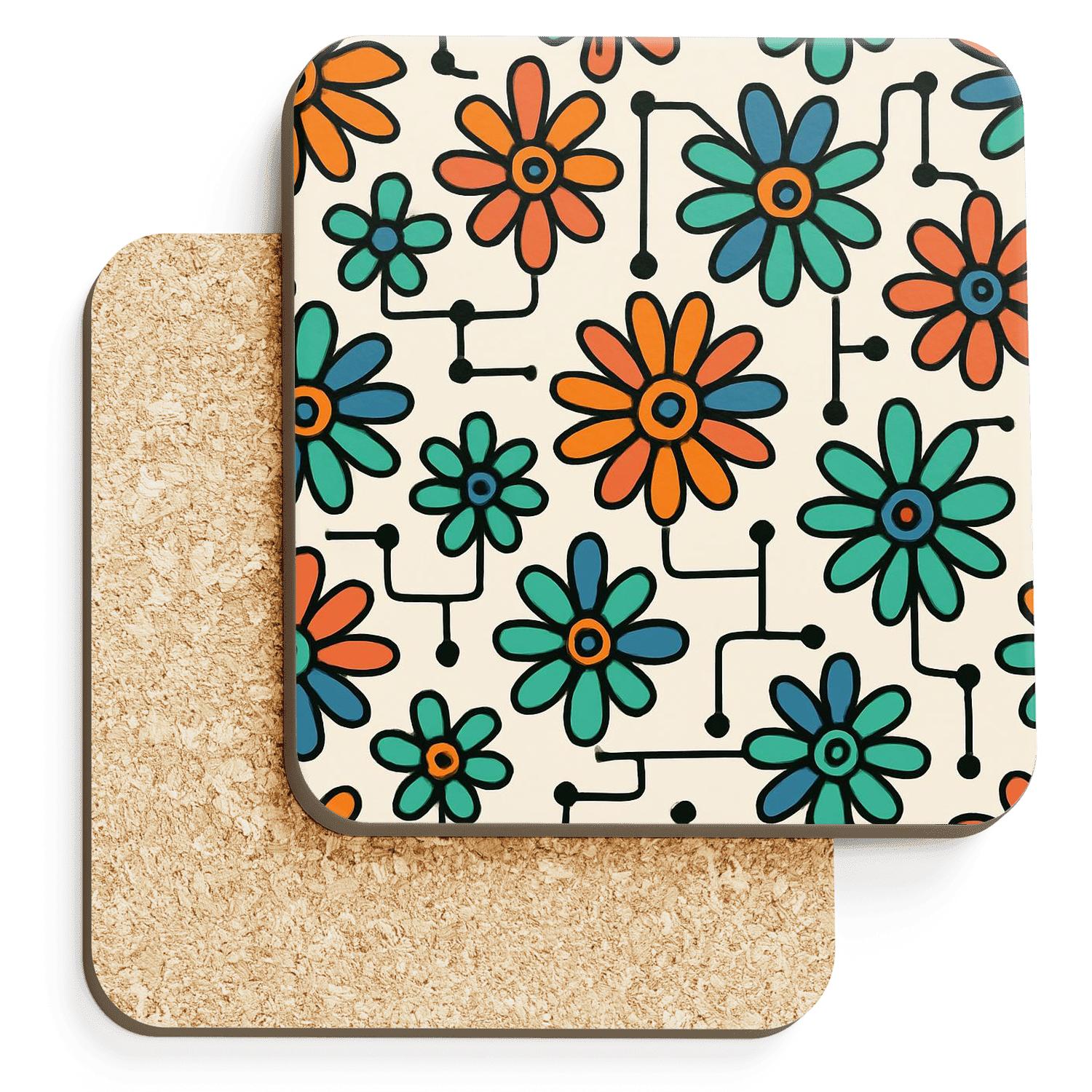 Solar Petal Circuit custom engraved coasters