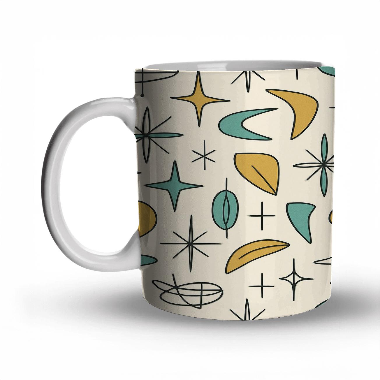 Elegant Mid Century Modern Pattern ceramic coffee mugs