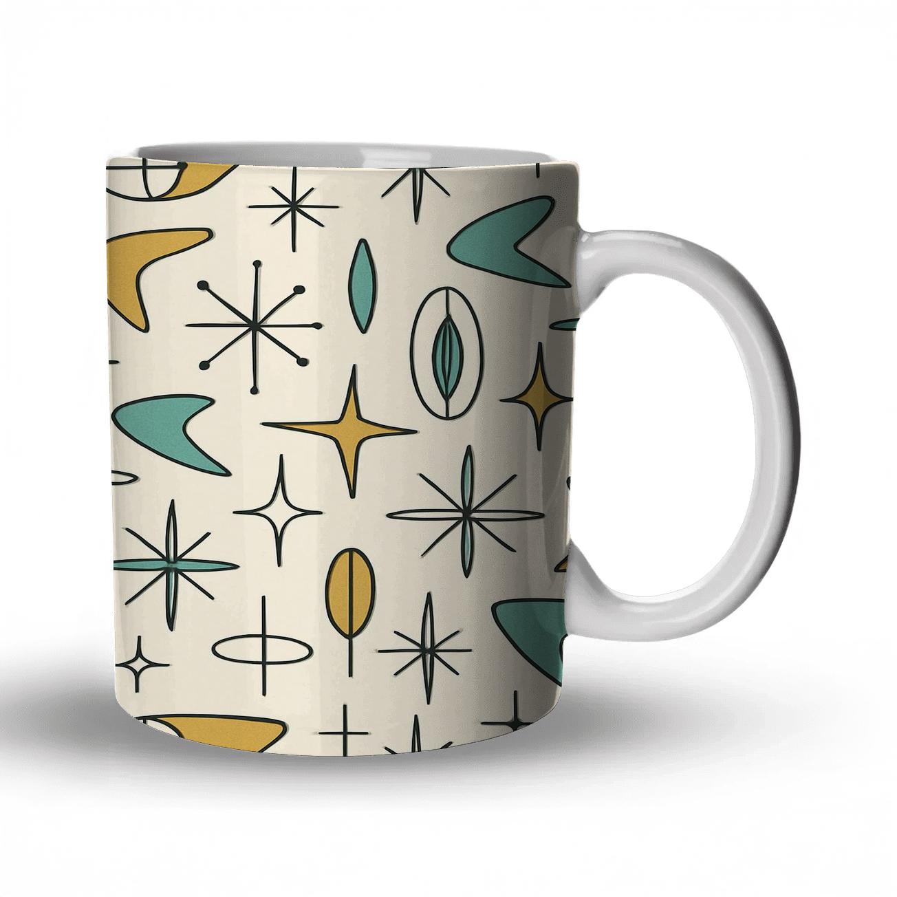 Elegant Mid Century Modern Pattern ceramic coffee mugs