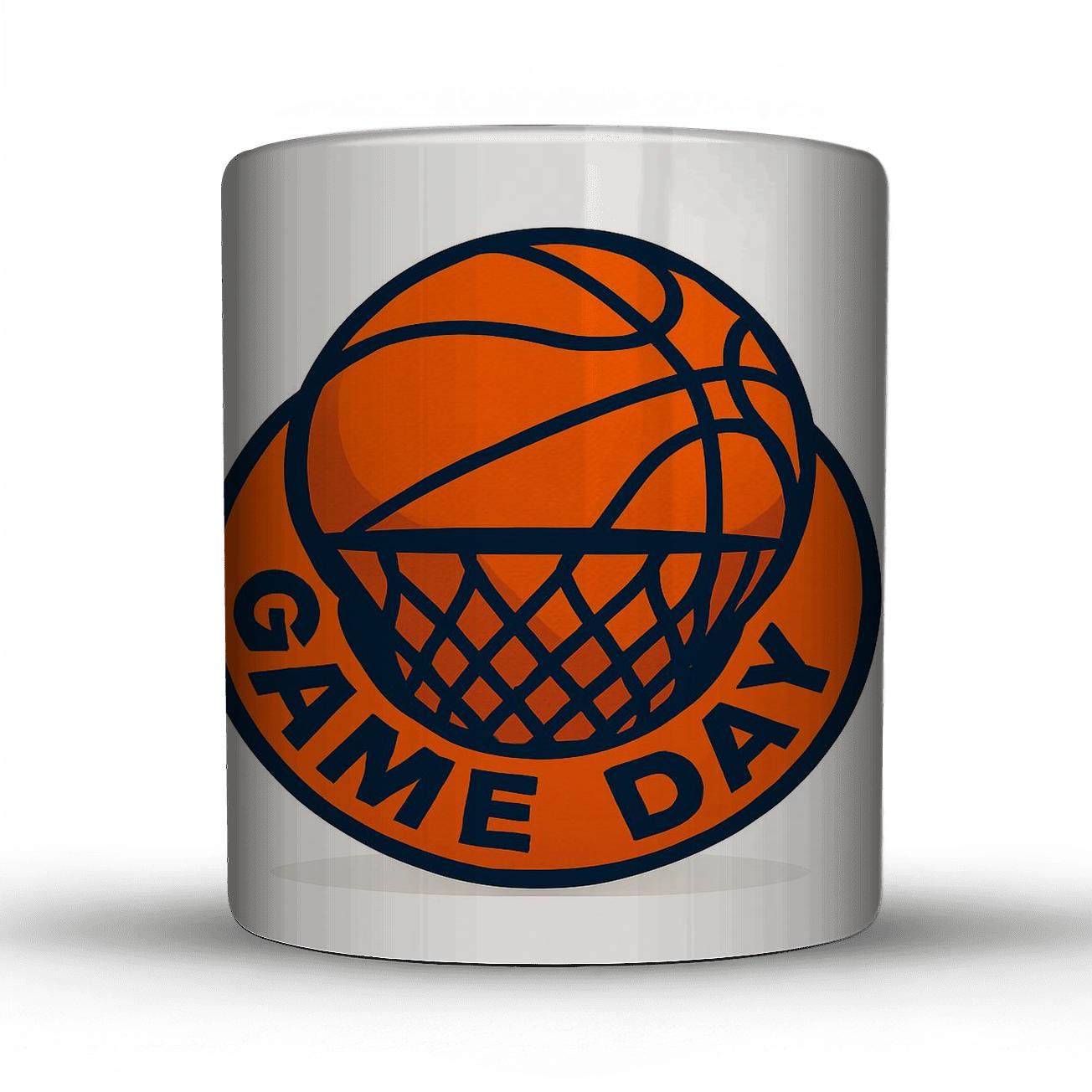 Net Pattern Basketball Emblem travel mugs with handles